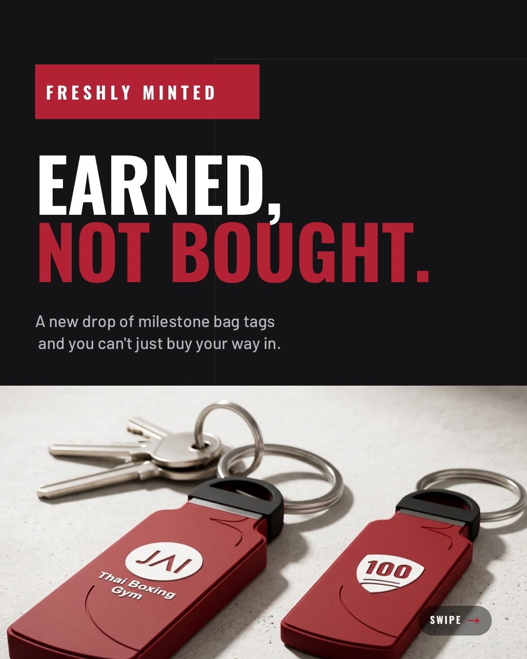 You don&rsquo;t buy your way into this one.

Every class you show up for counts toward it, 100, 200, 300... all the way to four figures. 
New milestone keytags, one colour per hundred, and the further you go the rarer it gets.

This isn&rsquo;t just 