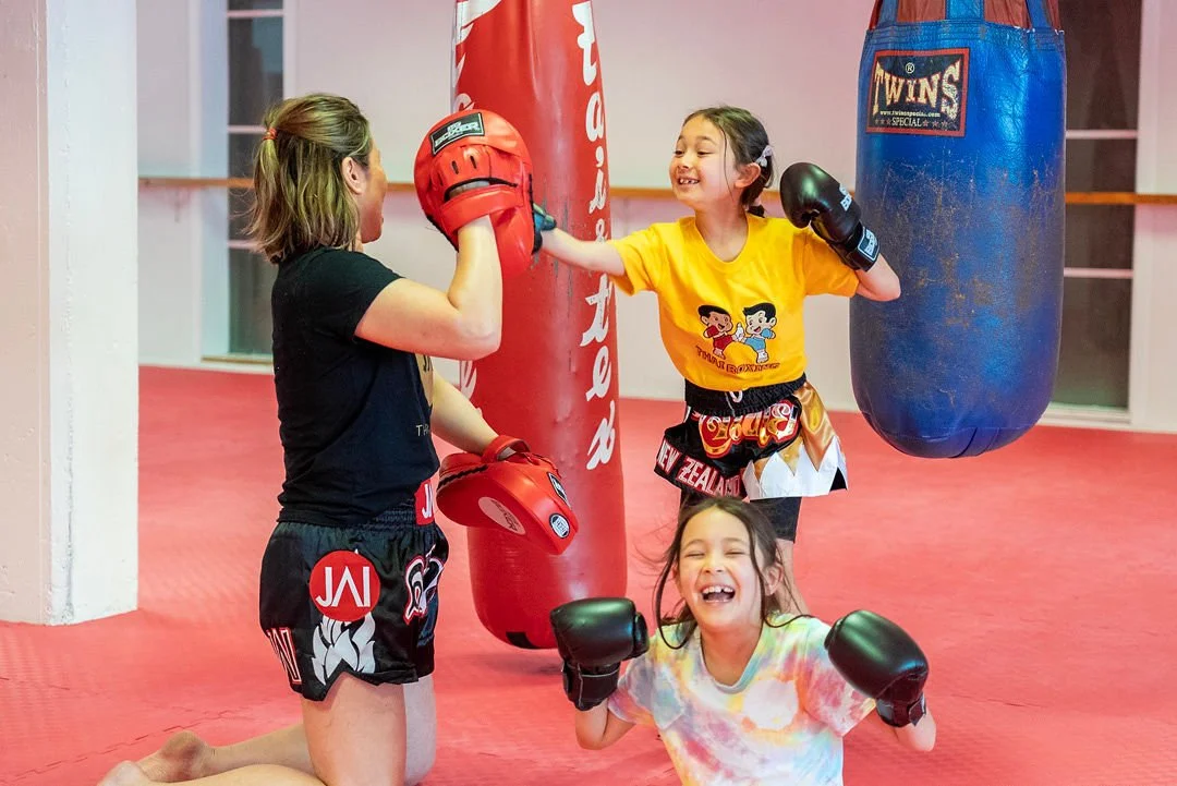 Children training in the JAI Kids kickboxing class in Auckland CBD