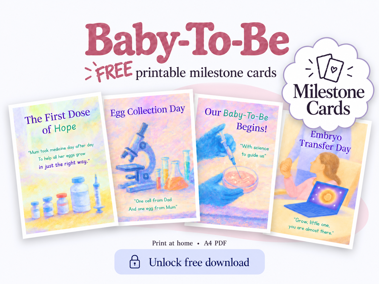 Baby-To-Be printable milestone cards