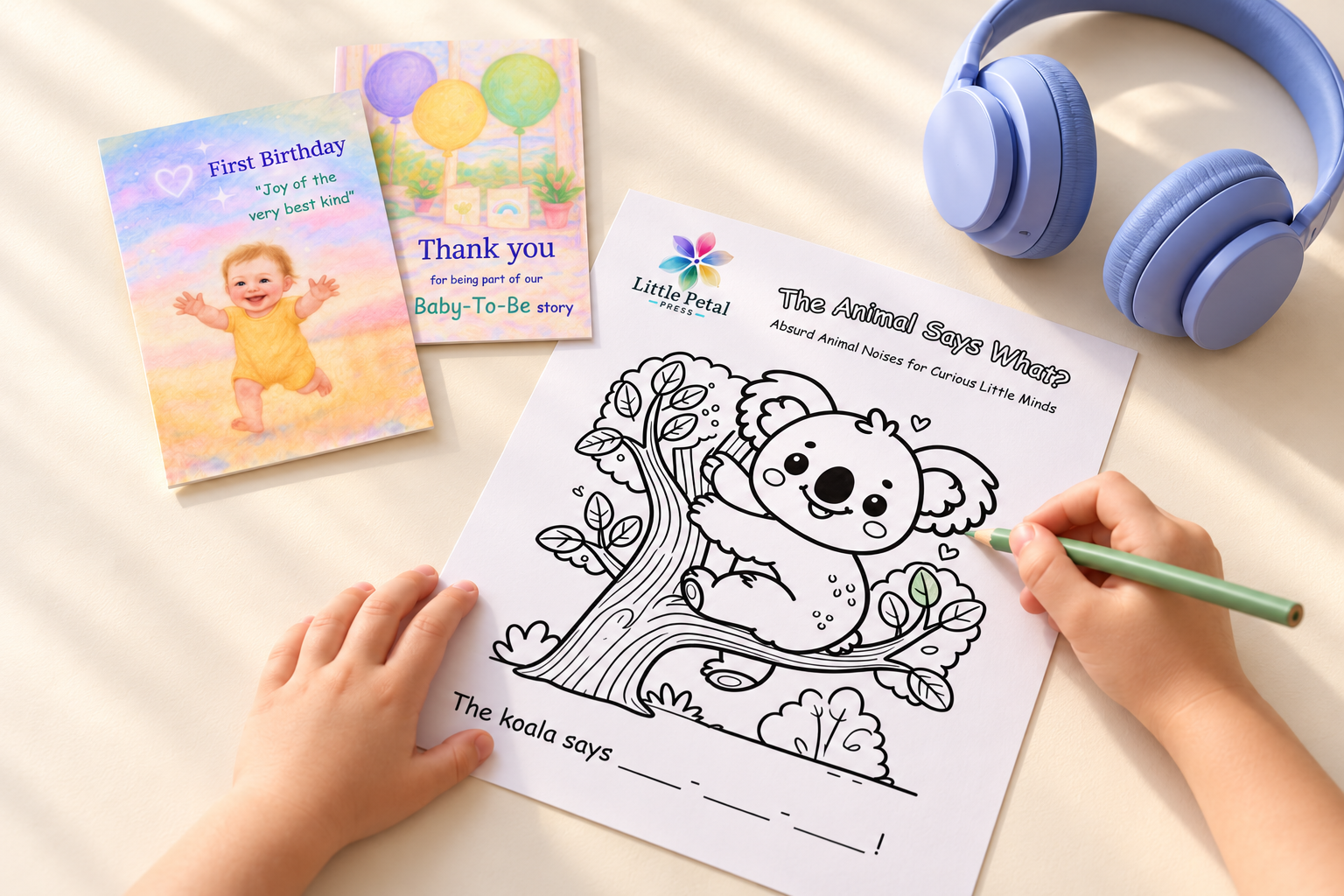Koala coloring with pastel cards and headphones.png