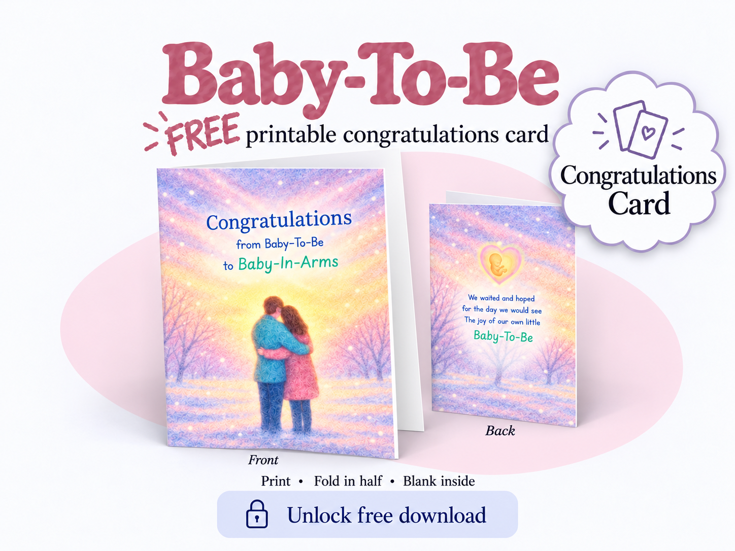 Baby-To-Be Folded congratulations card mockup