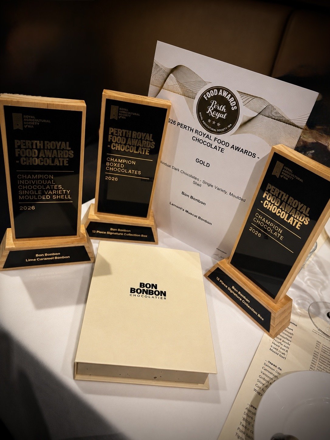 Bon Bonbon named Champion Chocolate at the 2026 Perth Royal Food Awards