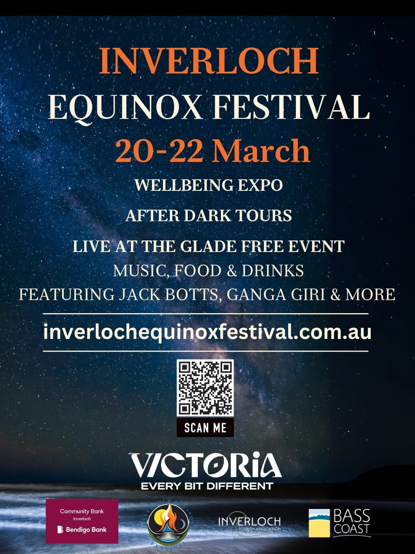 Inverloch Equinox Festival is back, showcasing Inverloch by day and by night. 

This is your little reminder to book accommodation now (call your local friends or head to Visit Inverloch.co; link in bio; head to the STAY page).

LIVE and FREE at The 