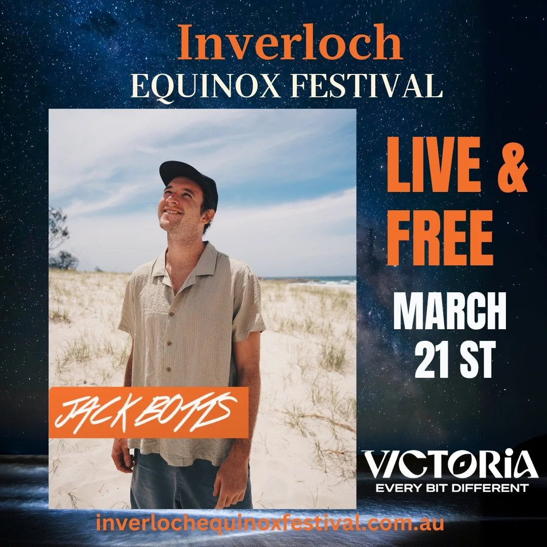 🌊🎶 Headline act announced! Jack Botts is bringing his laid-back surf-folk sound  performing FREE at the Inverloch Equinox Festival 

Set under autumn skies by the sea, Equinox is all about balance, connection and unforgettable coastal moments and J