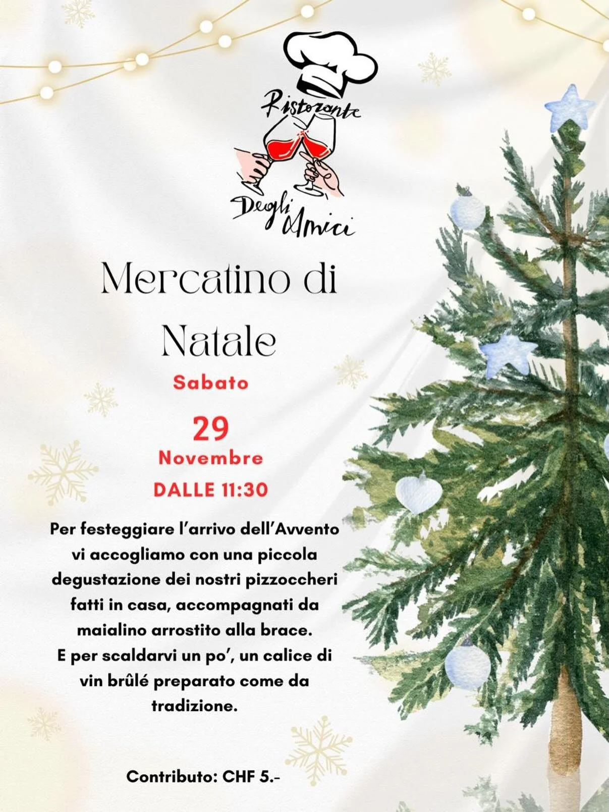 Per i pi&ugrave; piccoli abbiamo spiedini di luganeghetta 
Vi aspettiamo! 🎄🍾