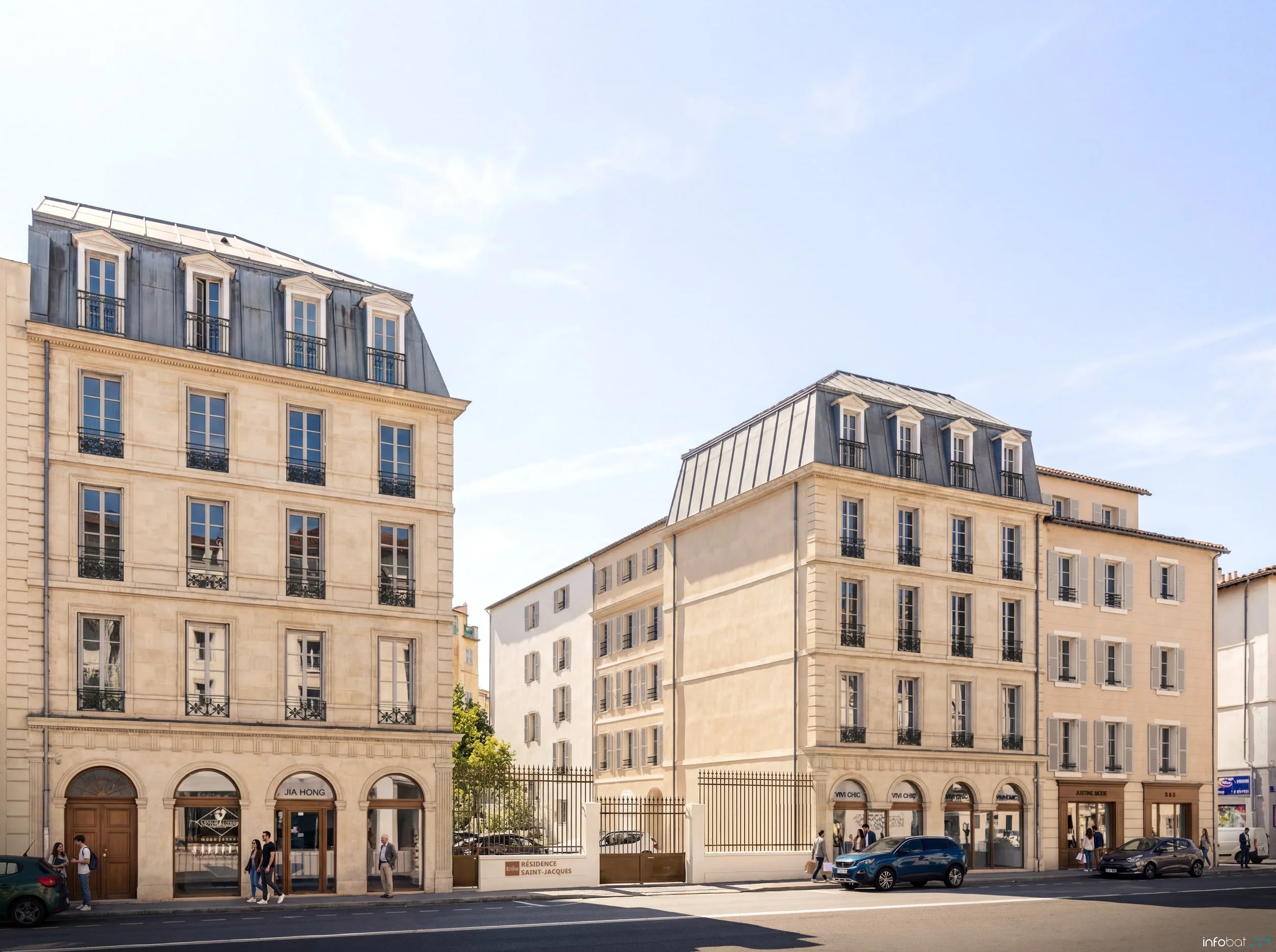 Rénovation complète de 4 immeubles - 22 logements &amp; 5 commerces