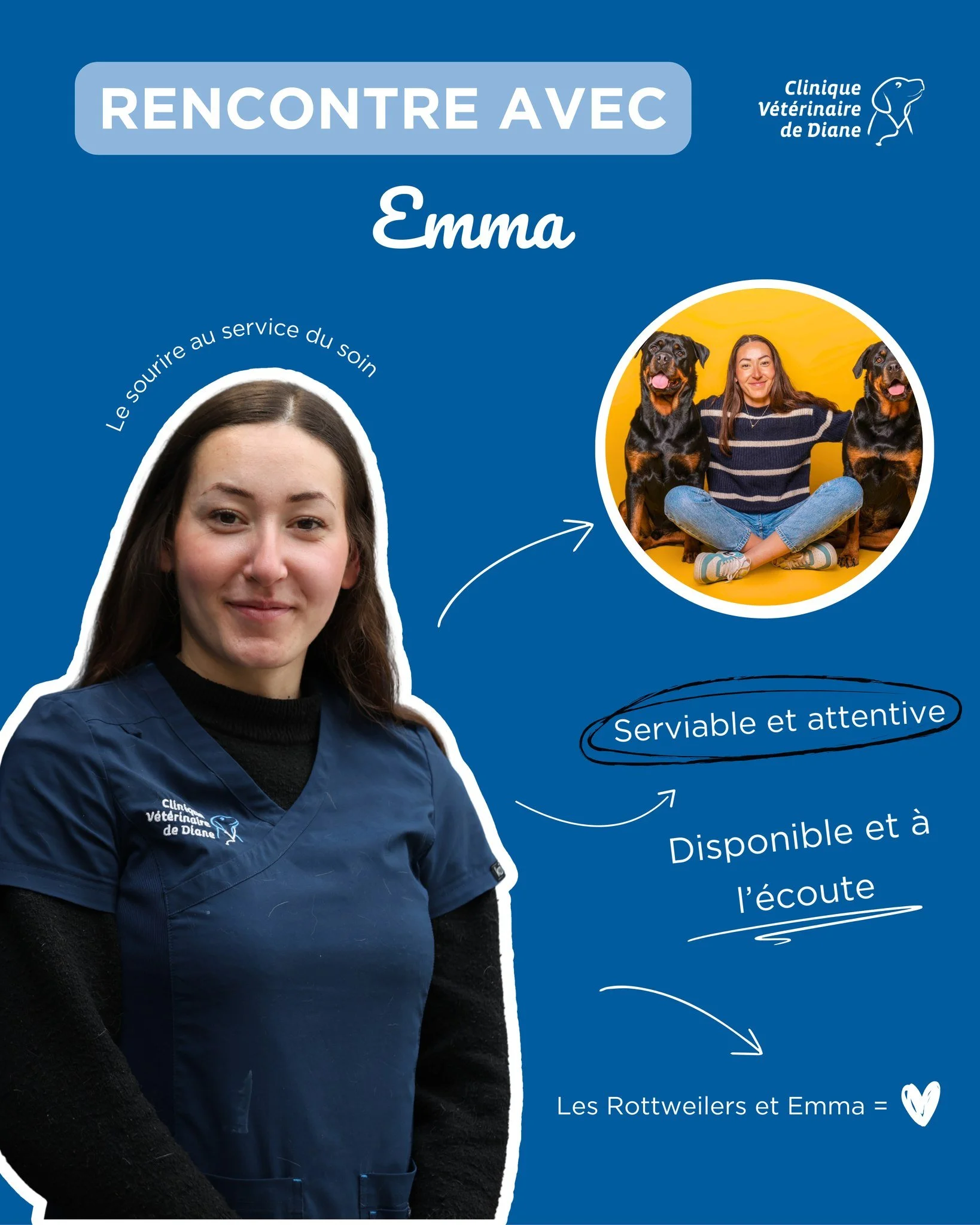 👩&zwj;⚕️ Portrait d&rsquo;&eacute;quipe : &agrave; la rencontre d&rsquo;Emma, notre ASV &agrave; votre &eacute;coute

📸 Serviable, attentive et toujours &agrave; votre &eacute;coute : Emma fait partie de l&rsquo;&eacute;quipe de la Clinique de Dian