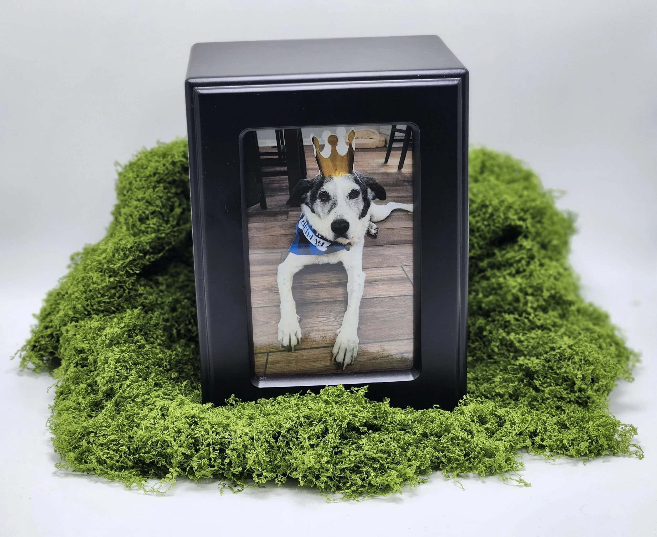 Black Wooden Photo Urn