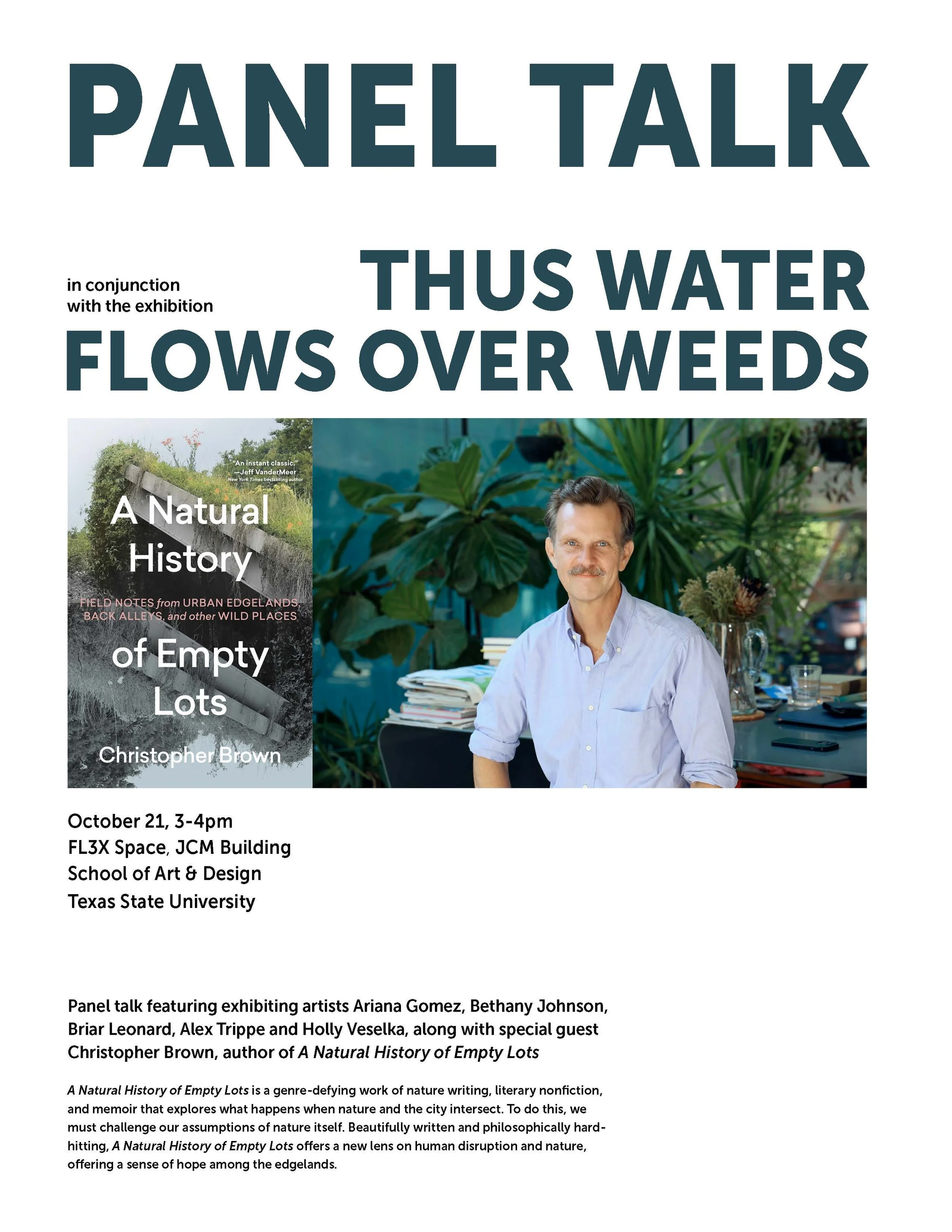 Poster for panel discussion with author Christopher Brown