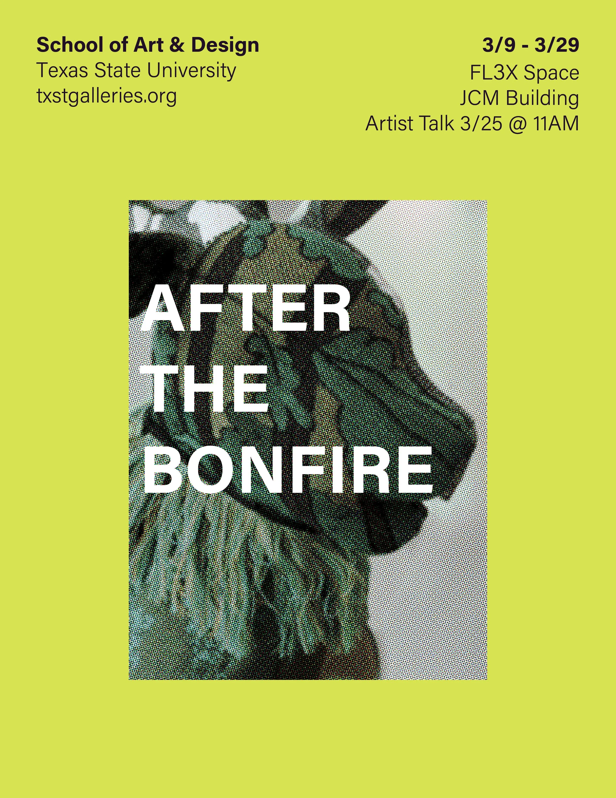 Poster for After the Bonfire exhibition