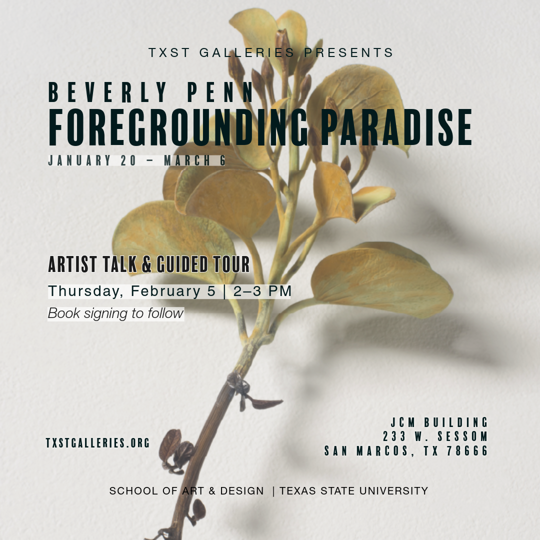 Poster with information for an artist talk and guided tour