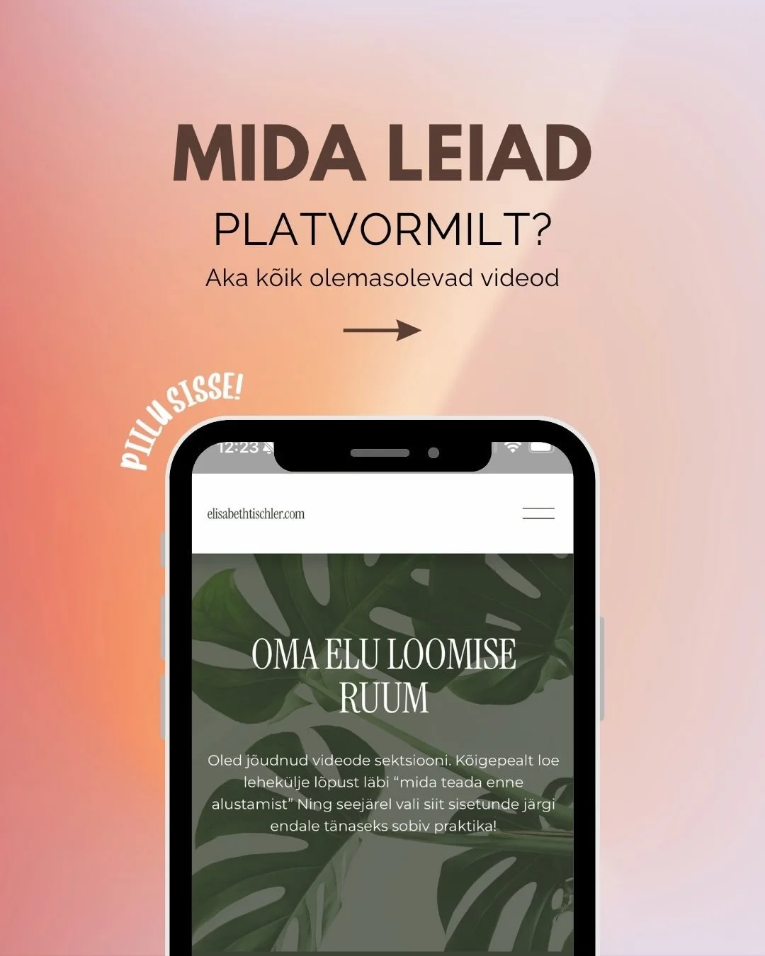 Koht, kus n&auml;rvis&uuml;steem lakkab olemast vaenlane ja muutub hoopis liitlaseks. 💫

Maailm v&otilde;ib &uuml;mberringi m&ouml;llata, aga sina seisad oma keskmes. 

Hinge Platvorm on minu viis tuua see 
s&uuml;gav rahu ja v&auml;gi ka sinuni. ✨
