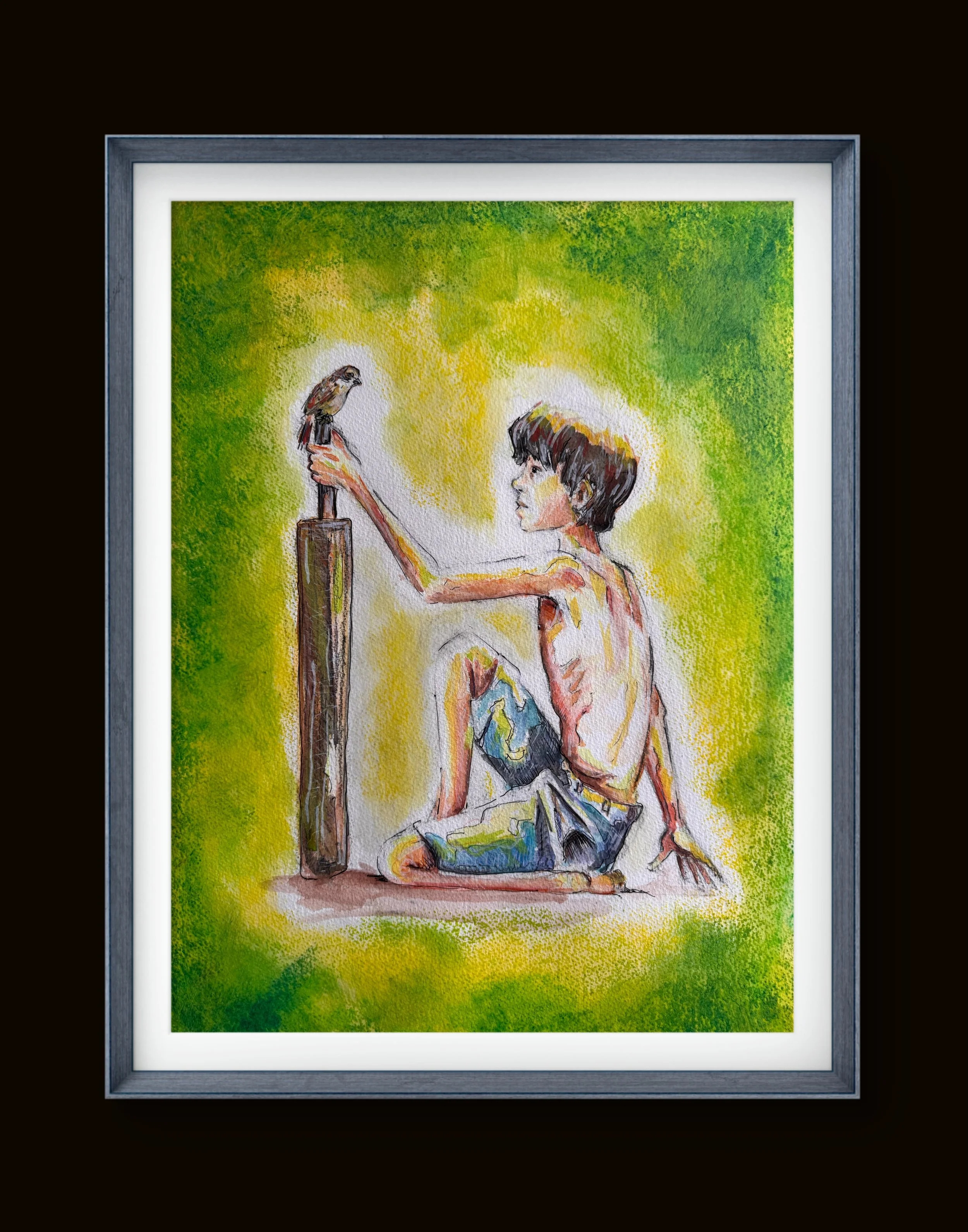 'The Quite Art Of Listening'A2 42 x 59.4 cm Mixed medium on Watercolour Paper