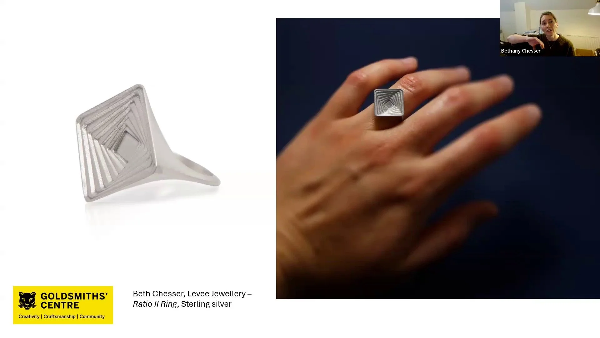 What a week! 

Here's a little screenshot from my 'Meet the Maker' interview with the brilliant Charlotte Dew who is the Head of Public Programmes at the @gsmithscentre I spoke alongside @dugdalehelen and @joeyzhongjewellery who had such interesting 