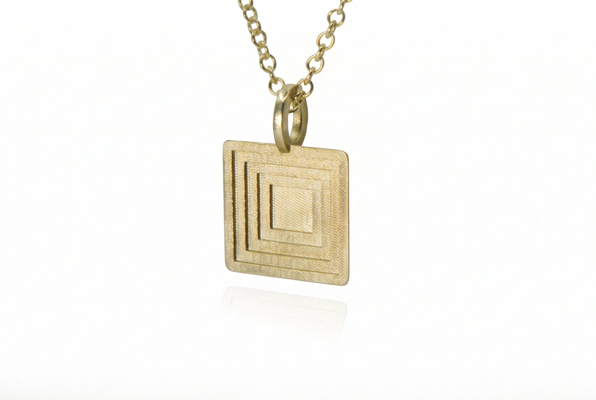Square Pendant in 9ct Yellow Gold