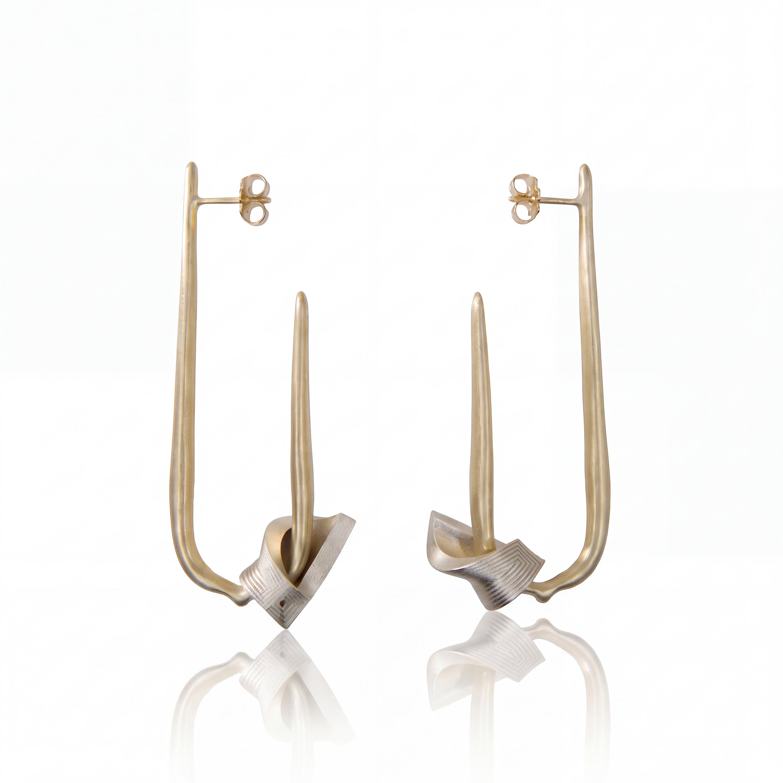 Forward Earrings | 9ct Yellow & White Gold Drop Earrings