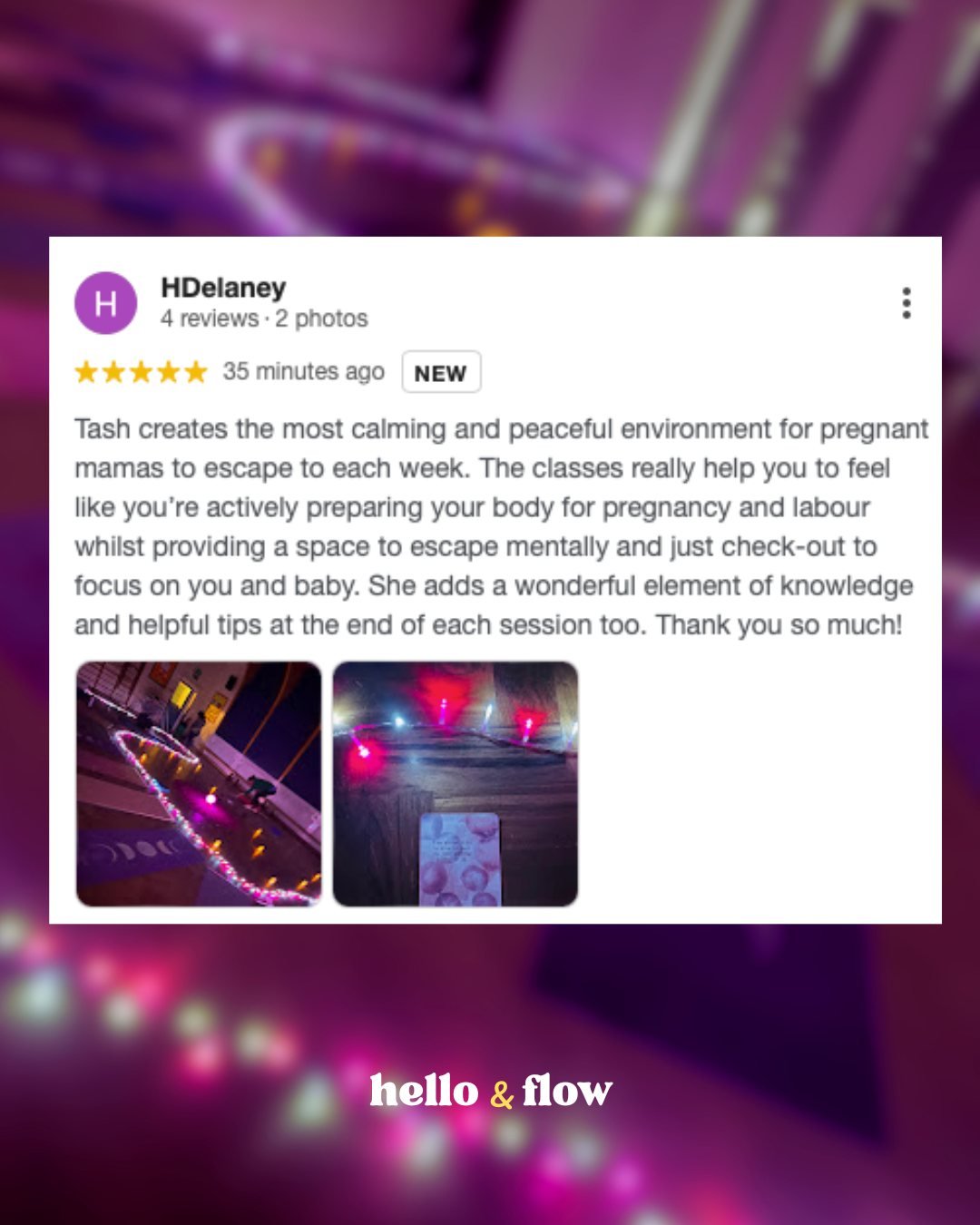 Pregnancy Yoga Review 🤰🧘

Thinking about joining but not sure? Have a read of these wonderful words that this lovely lady who has just left on Google. 💖

"Tash creates the most calming and peaceful environment for pregnant mamas to escape to 