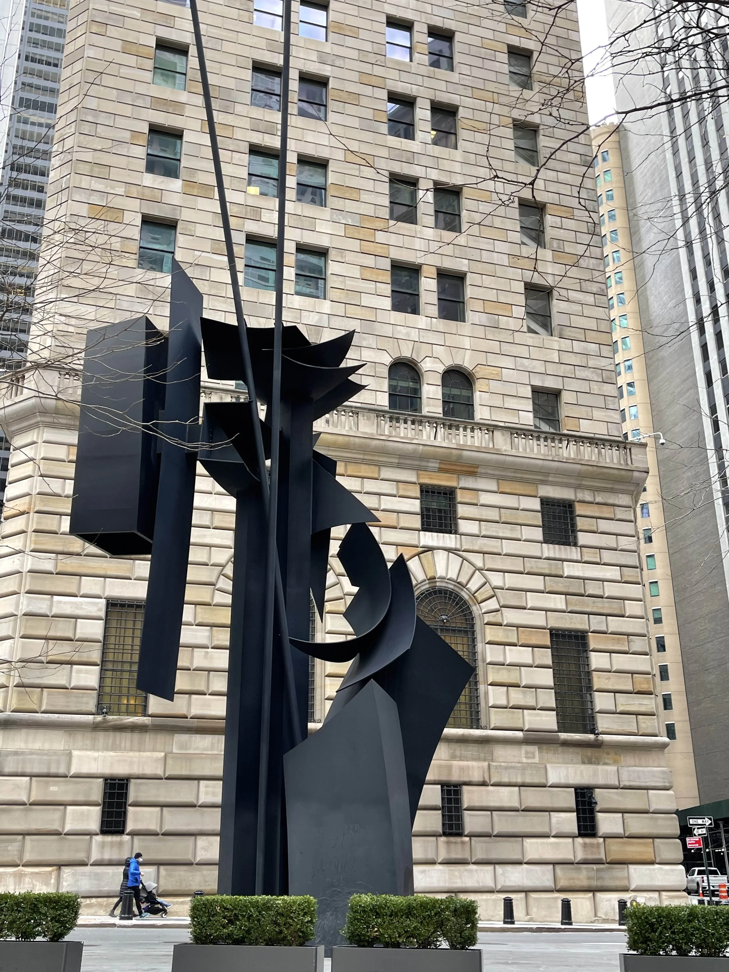 Shadows and Flags at Louise Nevelson Plaza