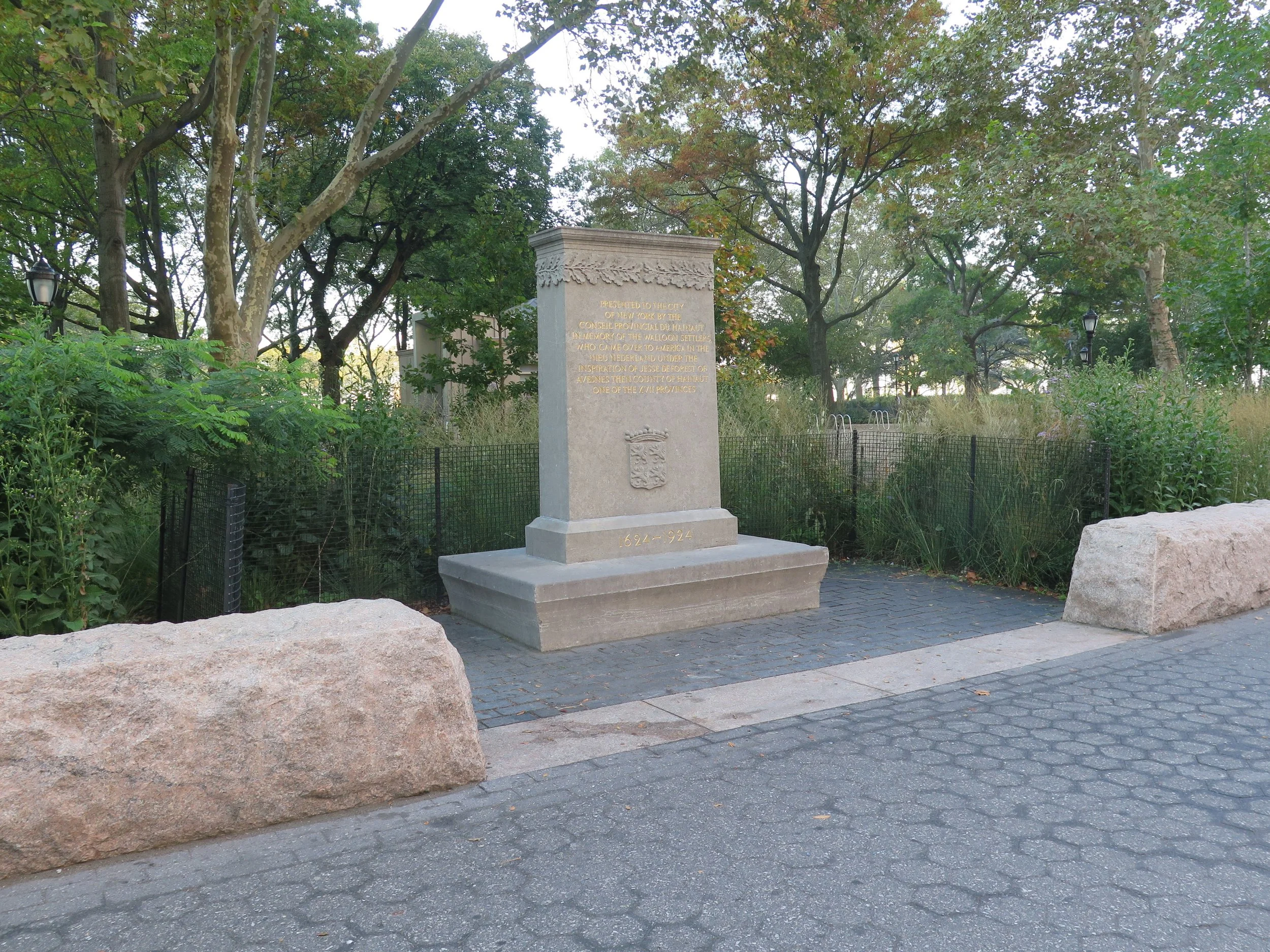 Walloon Settlers Monument at Battery Park