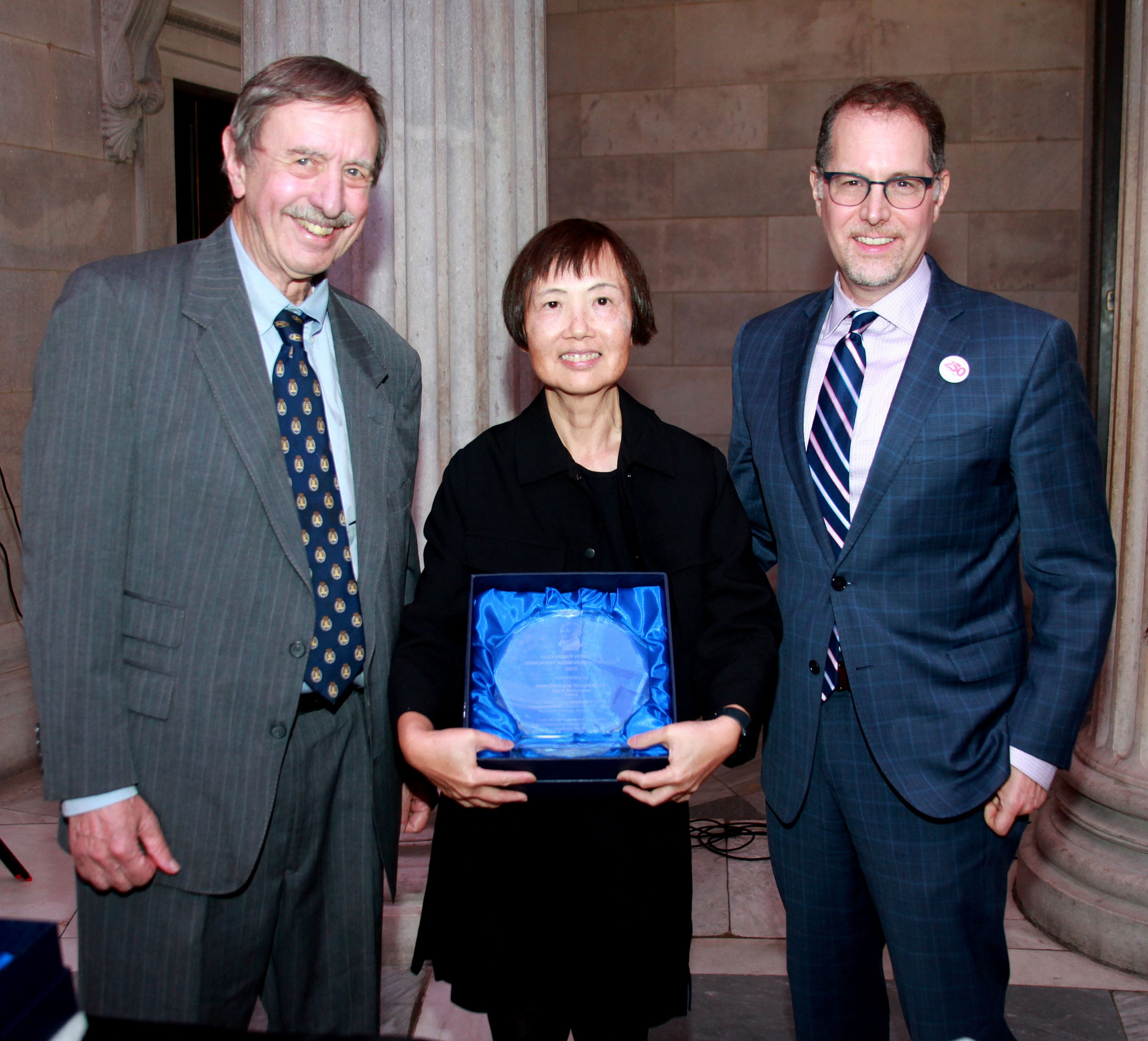 Ambrose M. Richardson, President, Lower Manhattan Historical Association; Yvonne Szeto, Design Partner, Pei Cobb Freed Architects; Mark Levine, Manhattan Borough President