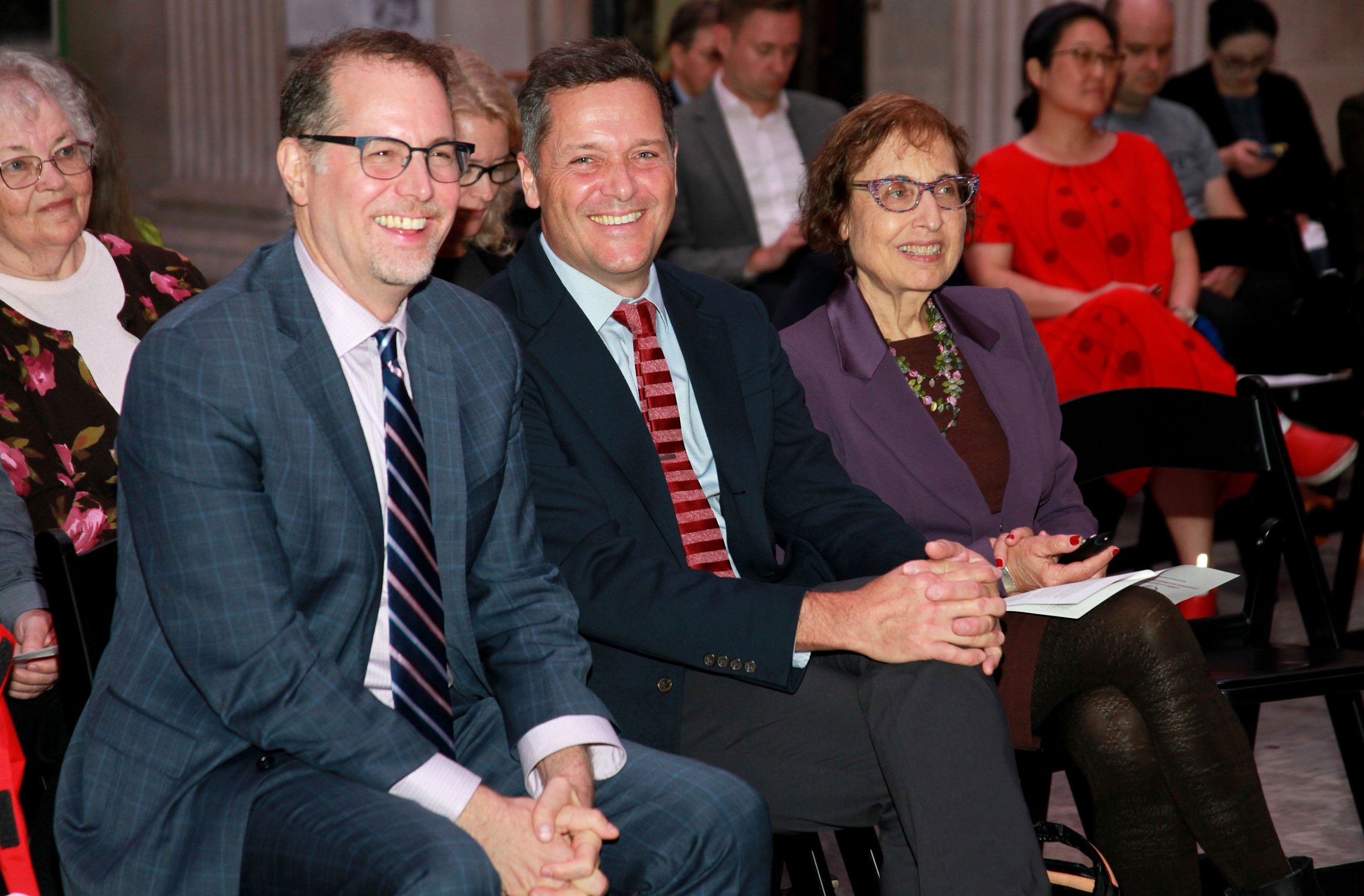 Mark Levine, Manhattan Borough President; Captain Jonathan Boulware, President & CEO, South Street Seaport Museum; Abby Suckle, Vice President, Lower Manhattan Historical Association