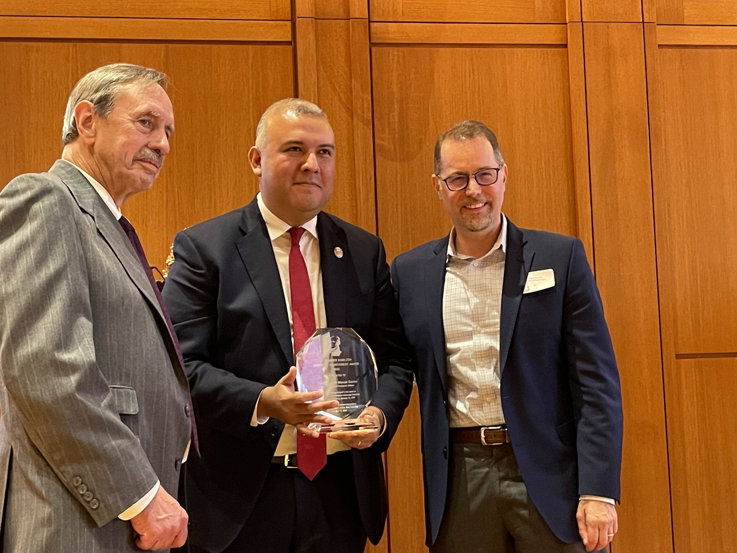 Ambrose M. Richardson , President LMHA, Commissioner Manuel Castro , and Mark Levine, Manhattan Borough President