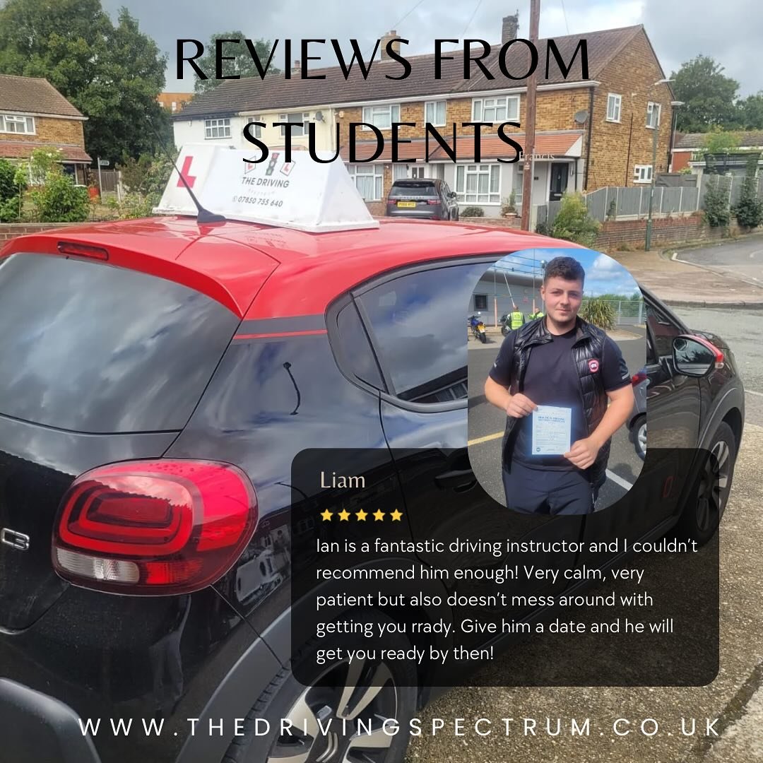🚘Another review from a great student Liam who passed his test this month with The Driving Spectrum. Thank you Liam for the kind review! 🙏