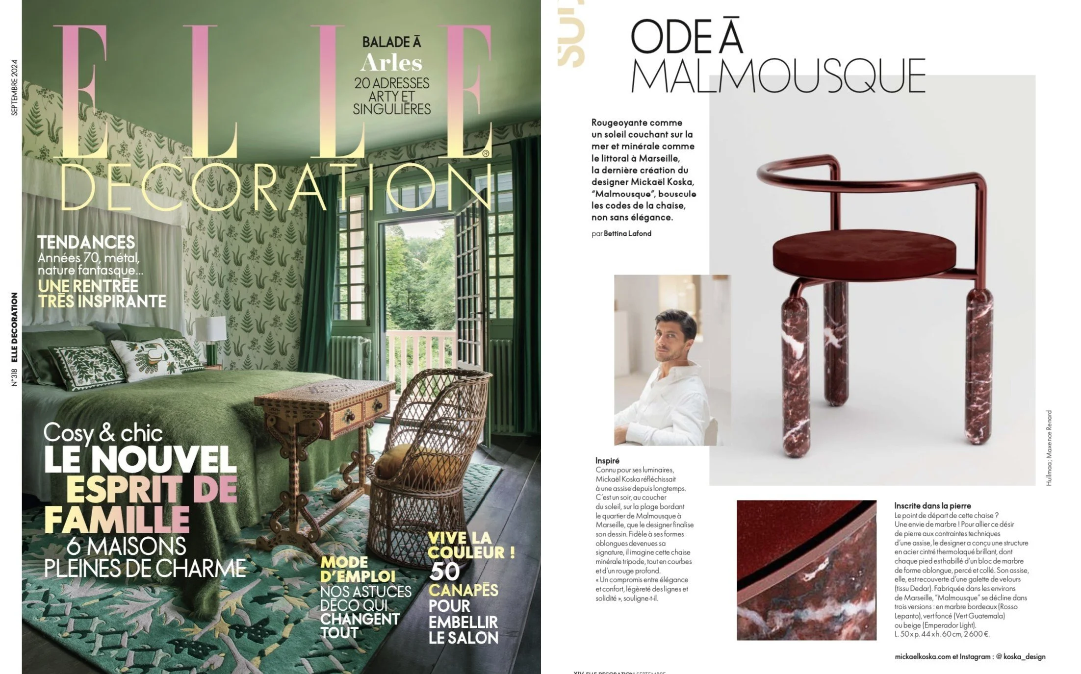 PRESSE - ELLE DECORATION -CHAISE MALMOUSQUE - 2024