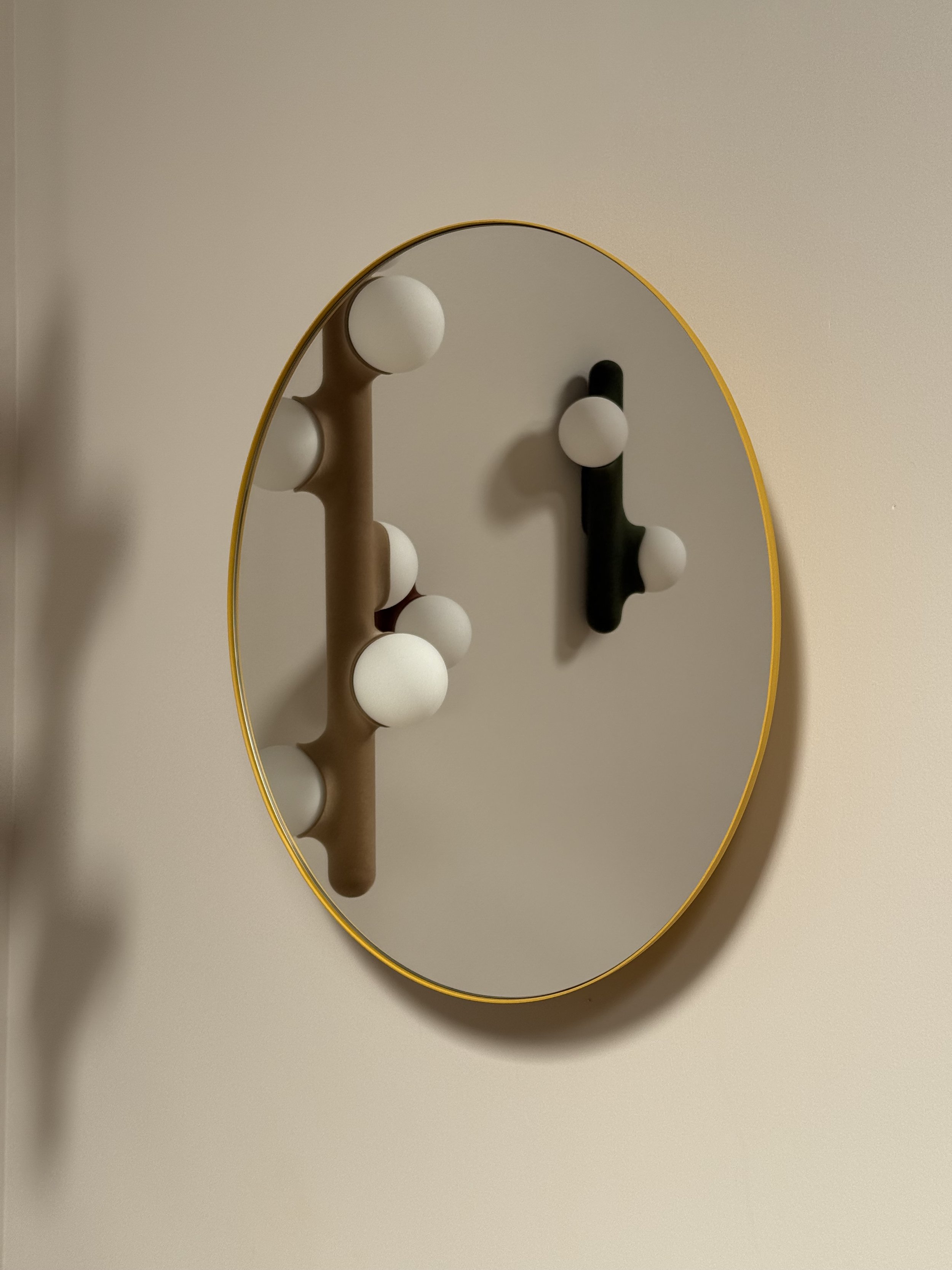MIROIR ROND JAUNE