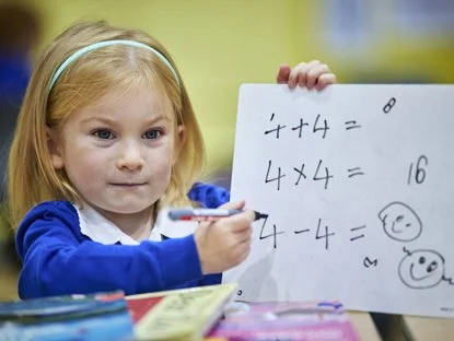 Pupil writing sums