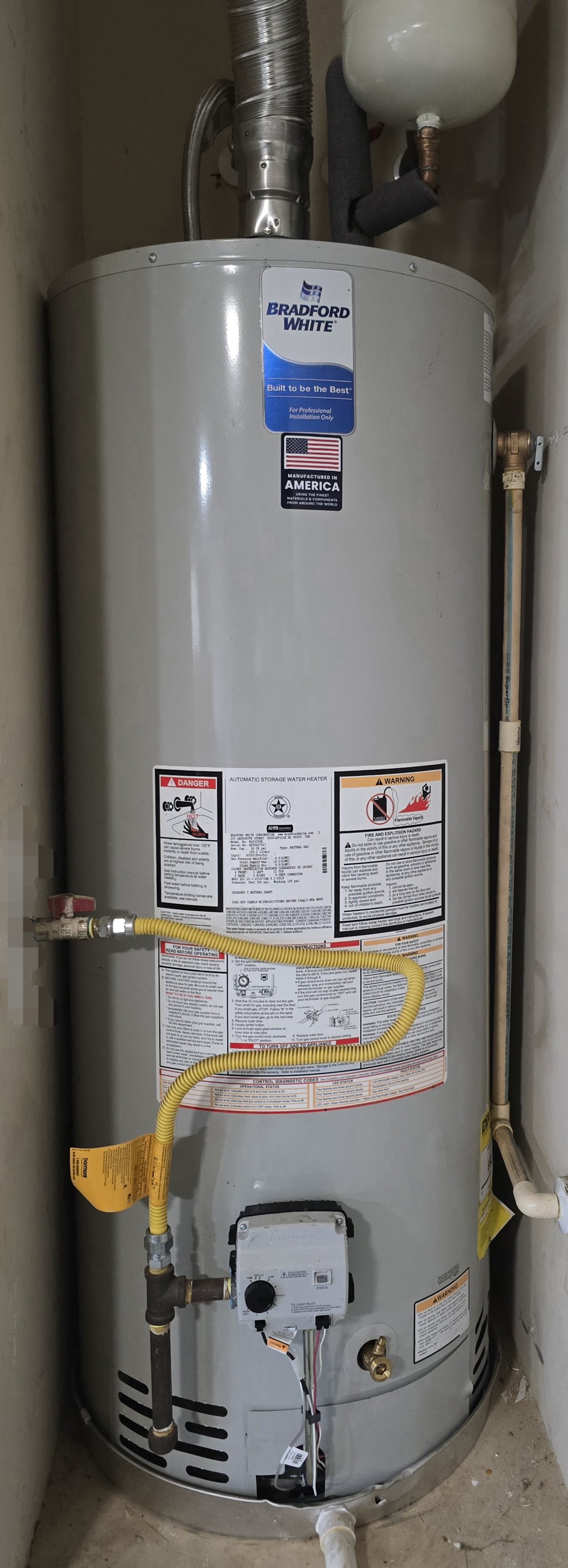 Gas tank water heater installed by Craftsmen Plumbing