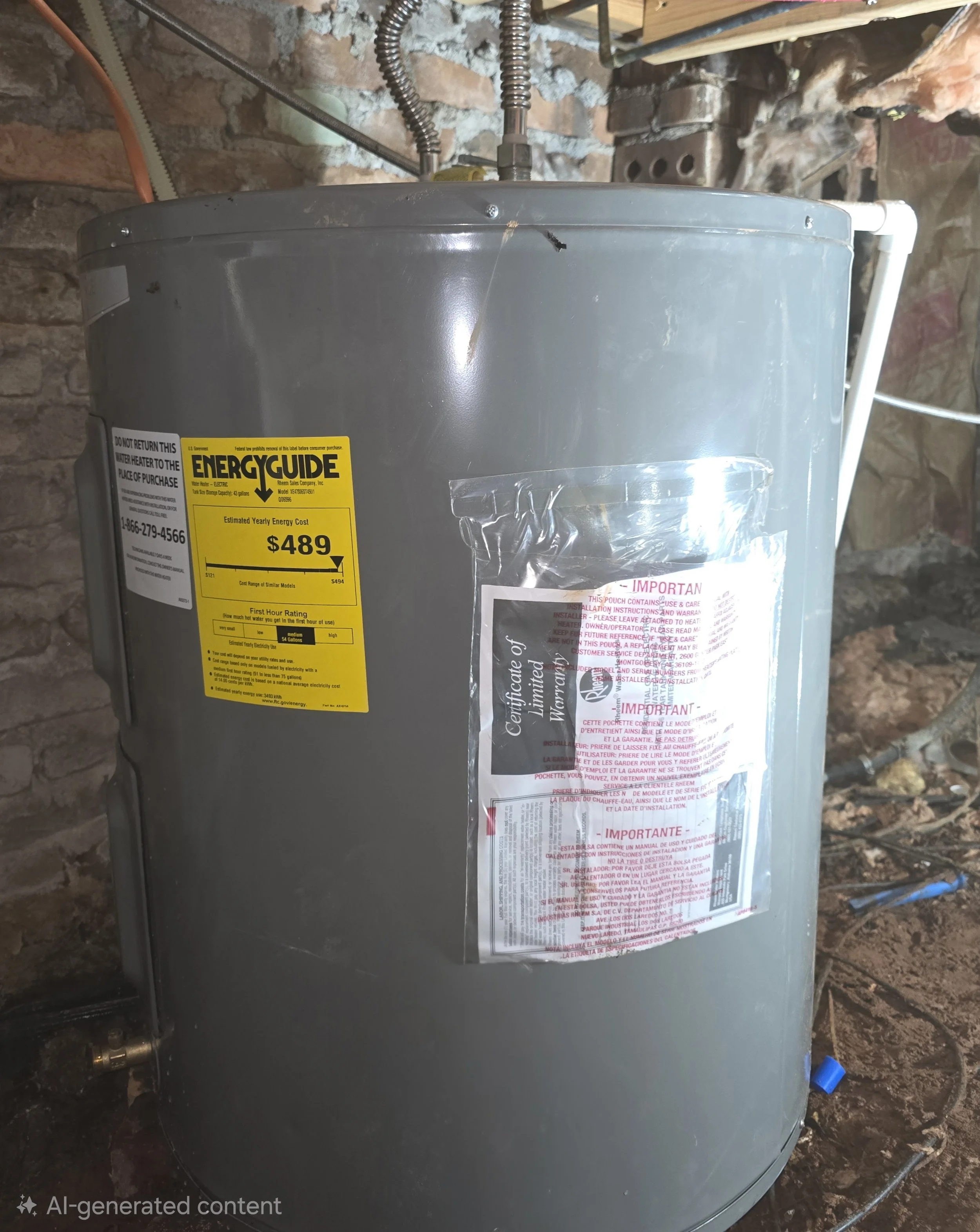 Residential water heater installation in Anderson, SC