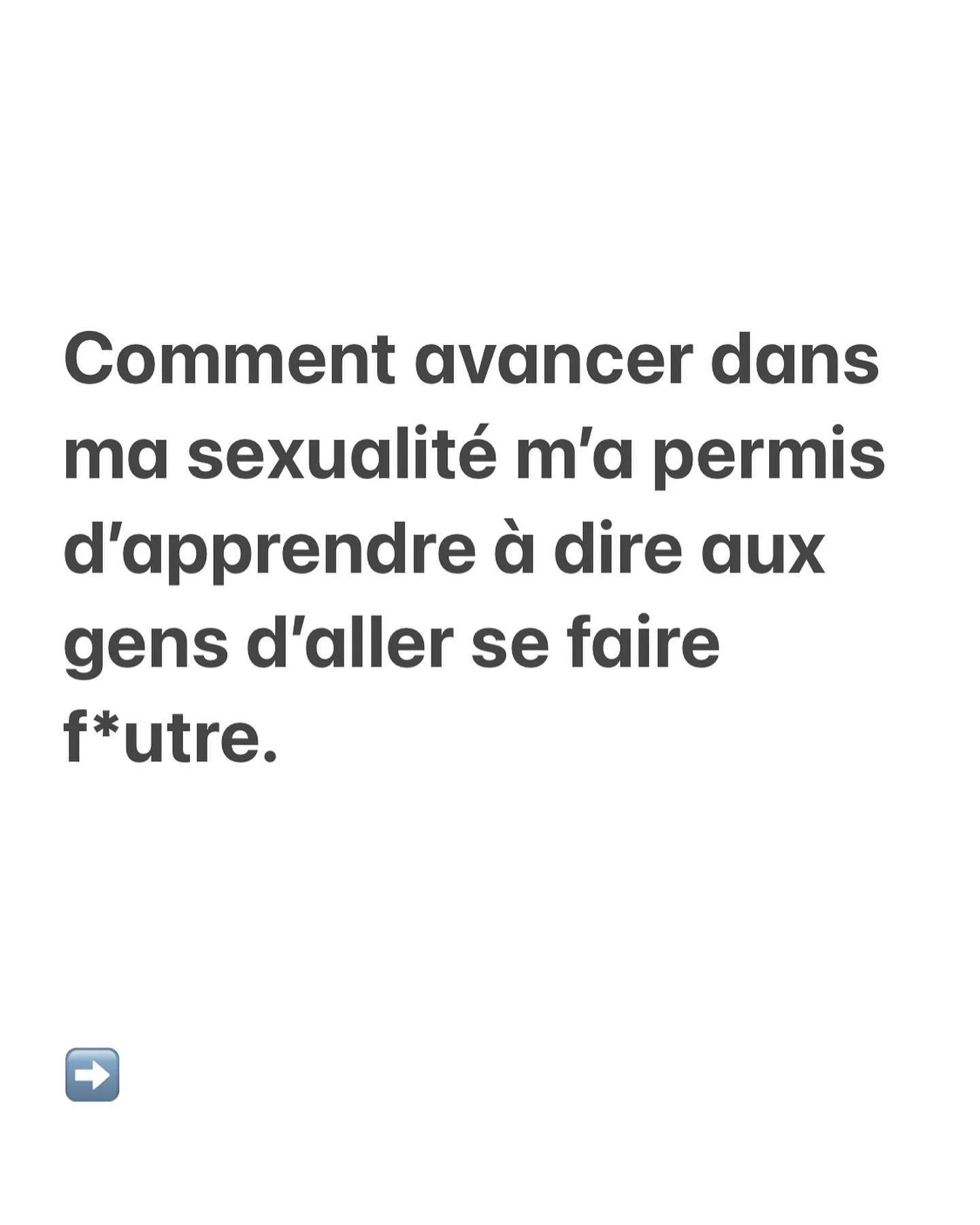Je me suis rendue compte &agrave; quel point travailler sur moi et ma sexualit&eacute; m&rsquo;a permis d&rsquo;&eacute;lever mes standards ! C&rsquo;est dingue &agrave; quel point &ccedil;a a transform&eacute; la mani&egrave;re dont je vis ma vie.

