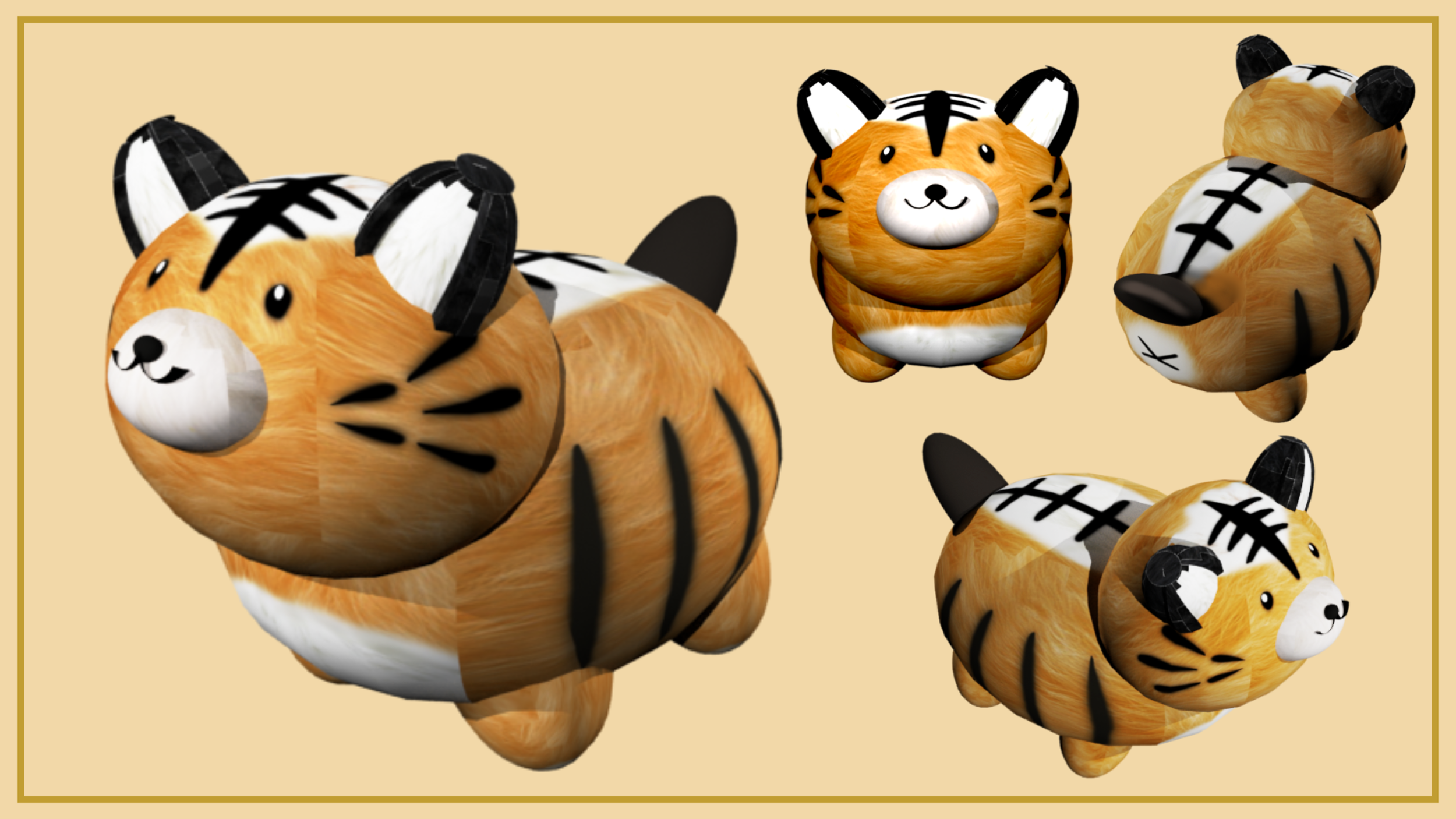 Tiger plush basic 3D model (2023)