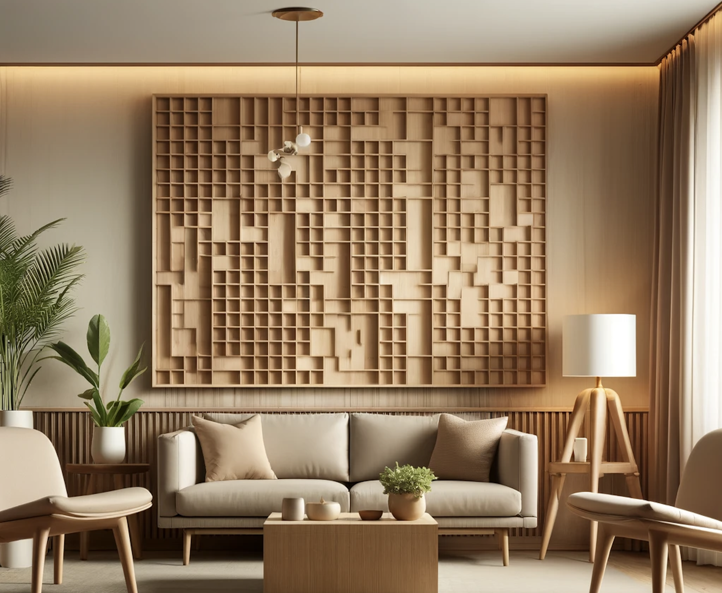 Scandi room design concept with giant printers tray