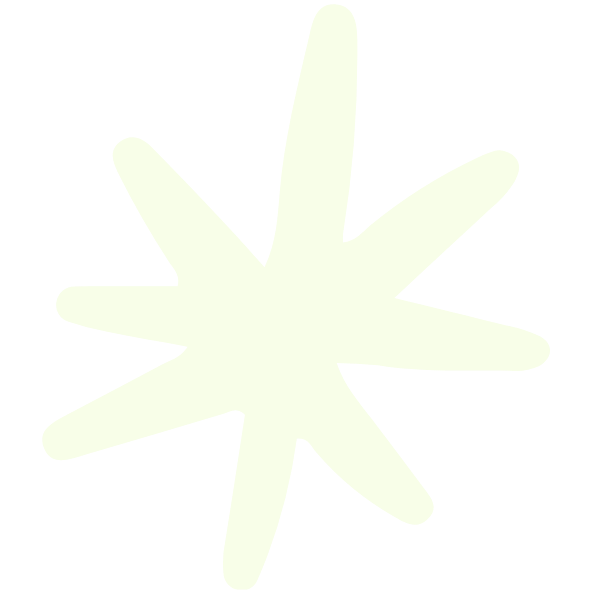 A white starburst shape with irregular, rounded points on a black background.