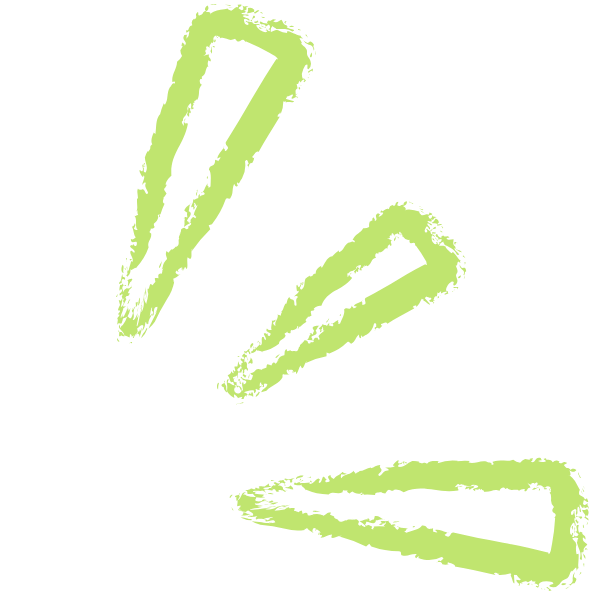 Four green chalk-like lines on a black background, arranged in a pattern.