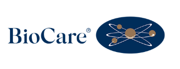 BioCare logo with an atom symbol