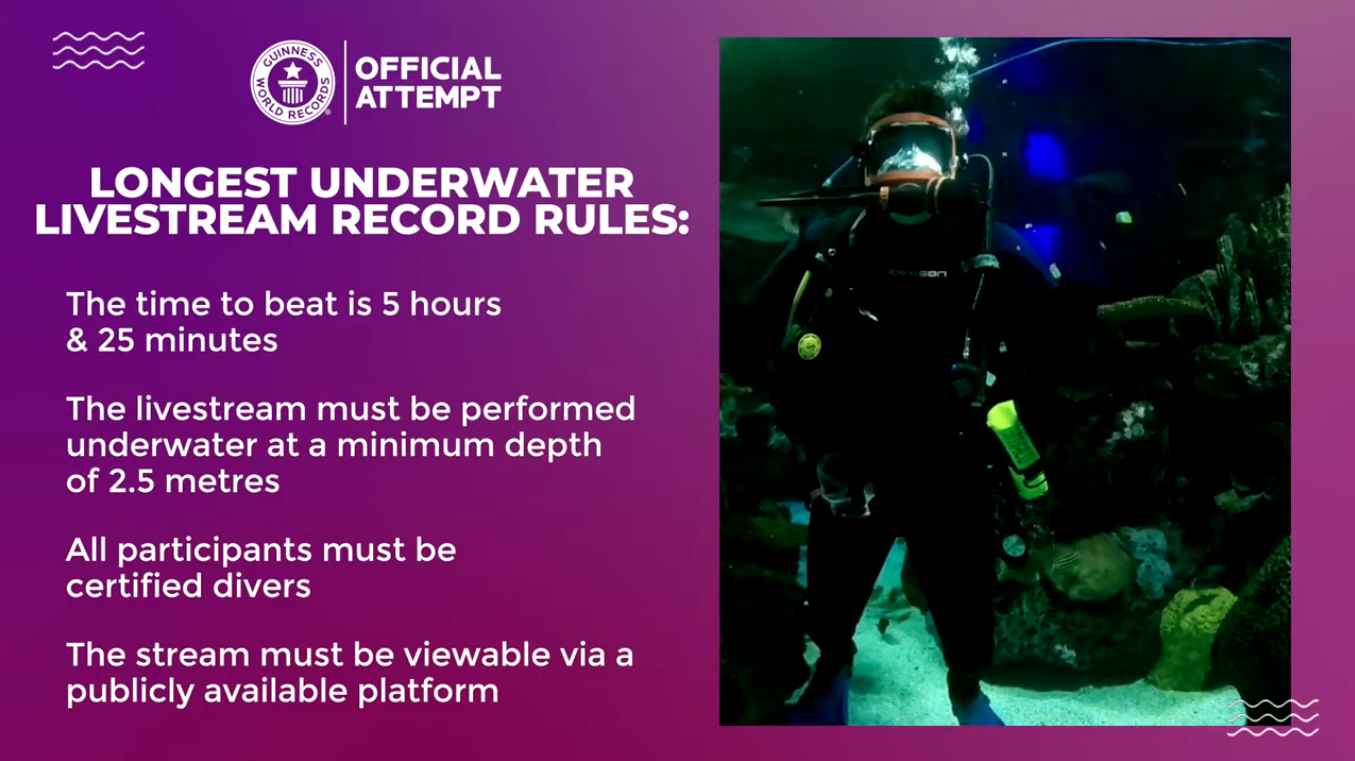 Ripley's Aquarium of Canada, Guinness World Record Breaking Underwater Livestream
