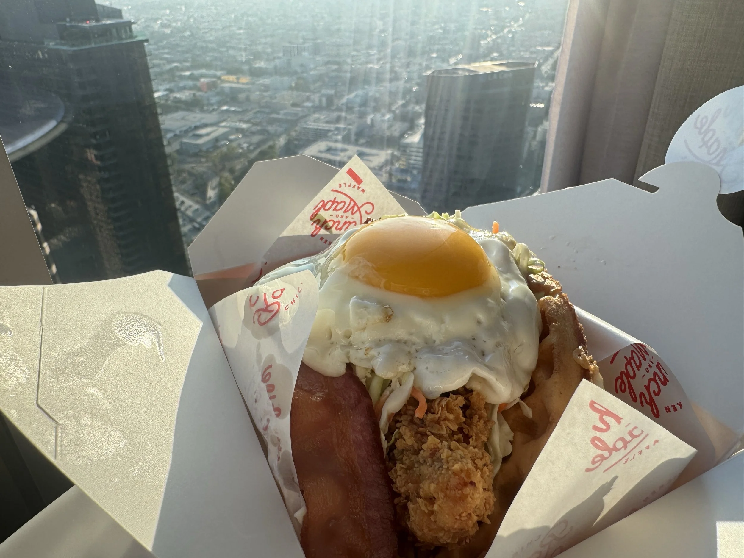 Sunny Day Chicken Waffle Sandwich - Ranch and Maple