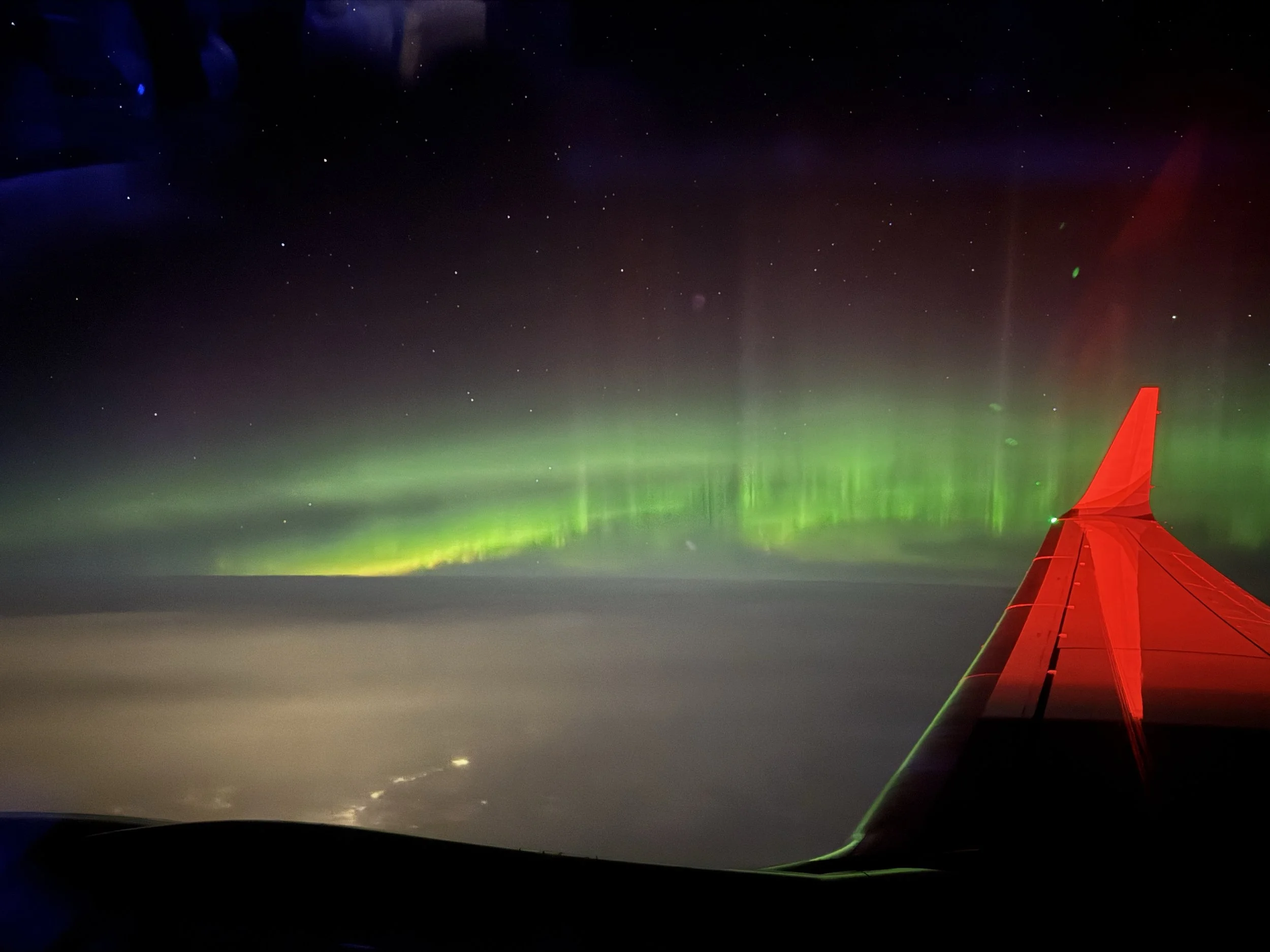 Seeing Northern Lights on Flight Home