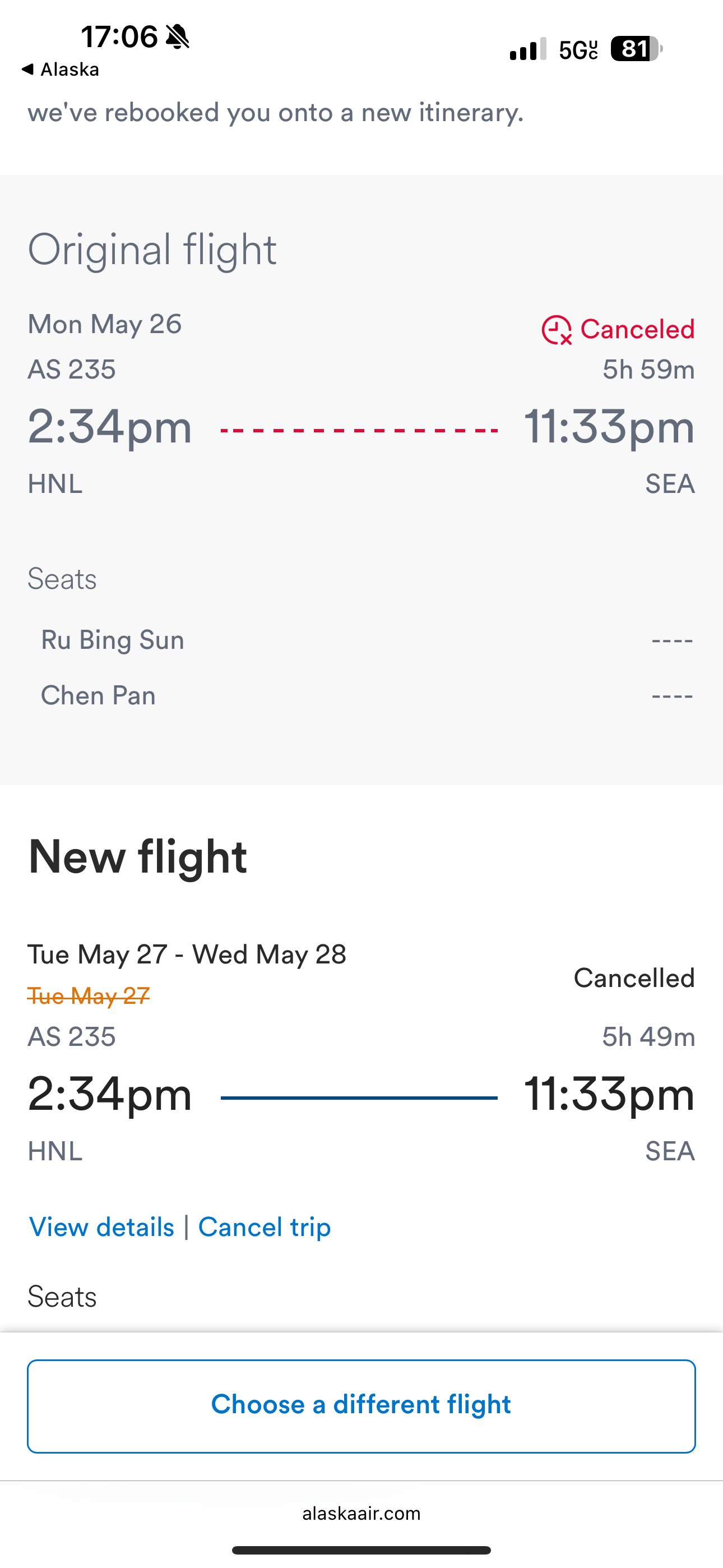 Flight Cancellations Two Days in a Row