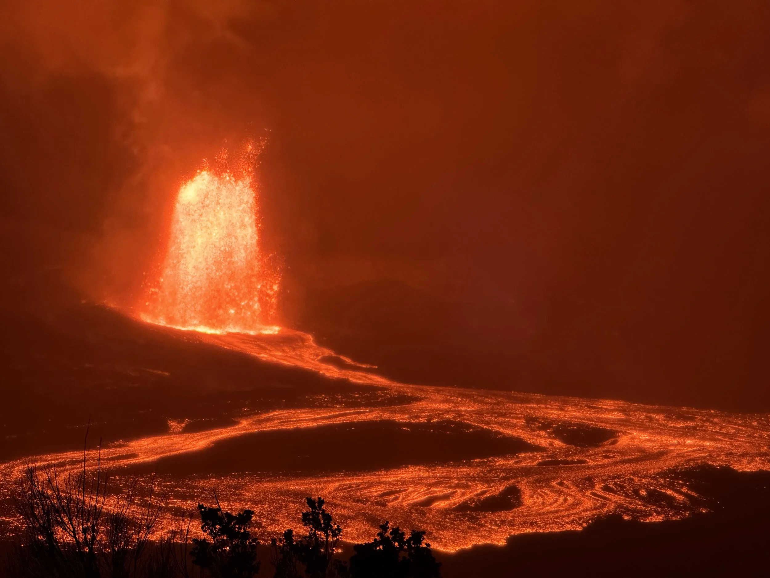 Kilauea Volcano Eruption - Night Time