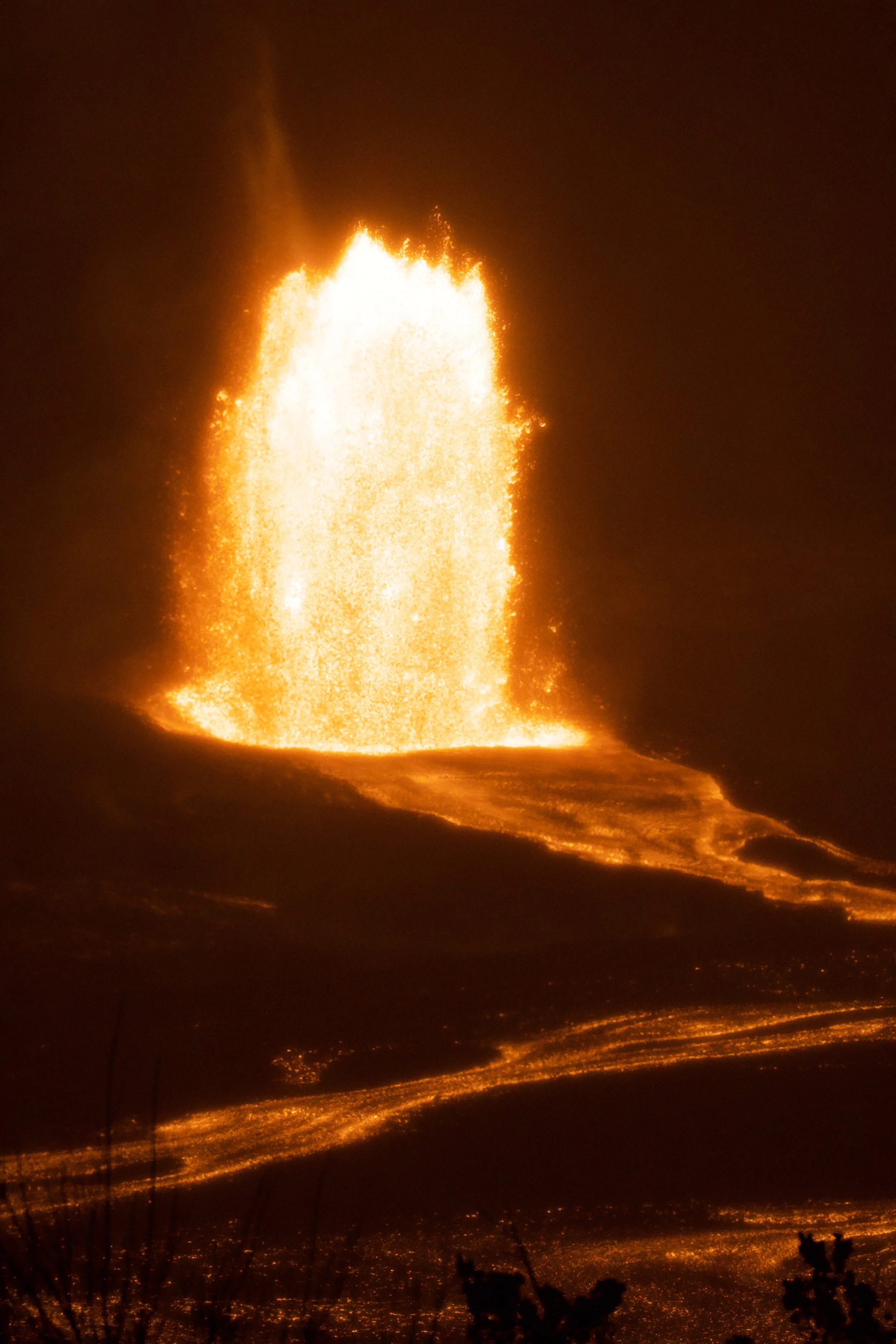 Kilauea Volcano Eruption - Night Time