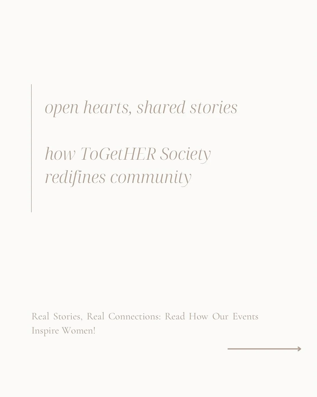 An Experience to Cherish Forever 💫

Here&rsquo;s what one attendee shared about our events: &ldquo;The hospitality, the connections, the sisterhood&mdash;it exceeded my expectations. I felt supported, understood, and uplifted in ways I never imagine