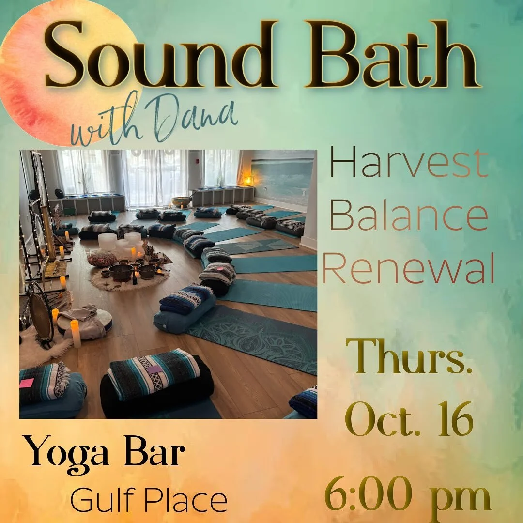 October sound bath! Thursday, October 16.
Let your stress melted away with each vibration. Dress, comfy tune in, and leave feeling transformed. 
$30 - space Limited. Reserve your spot on MindBody