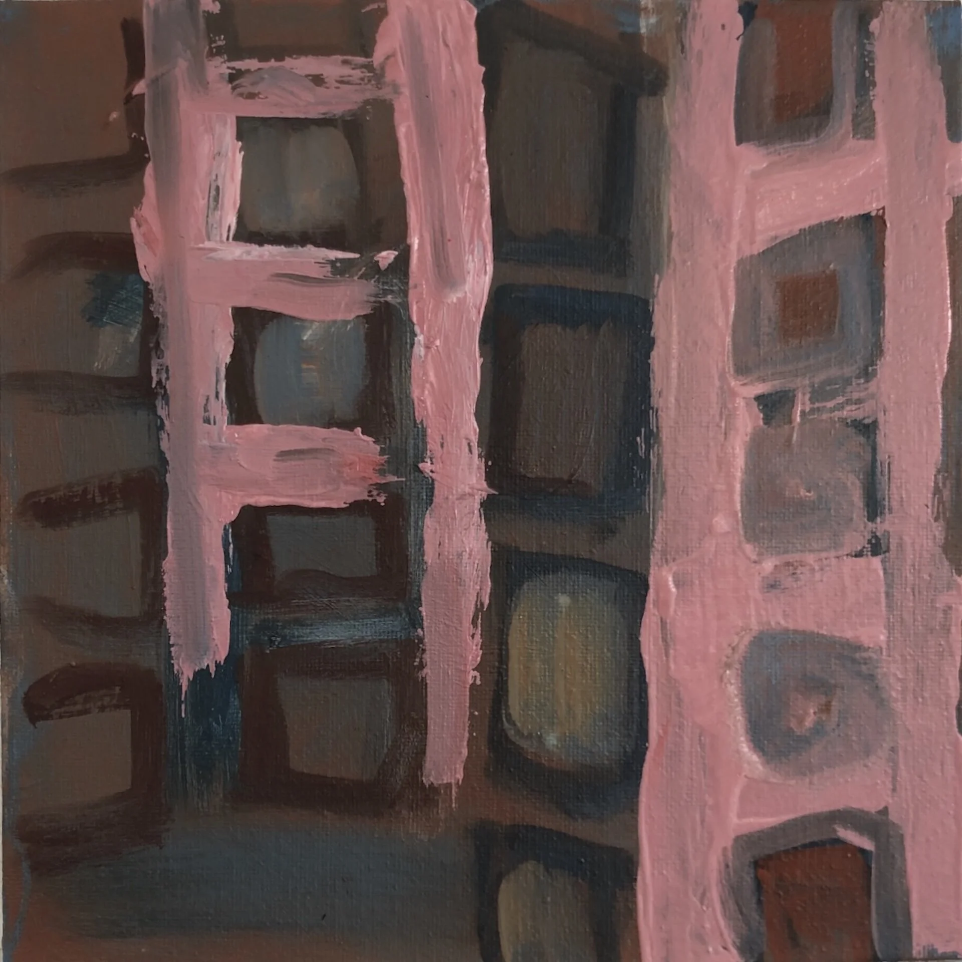 Climbing Roses, 2026, oil on board, 20 x 20 cm