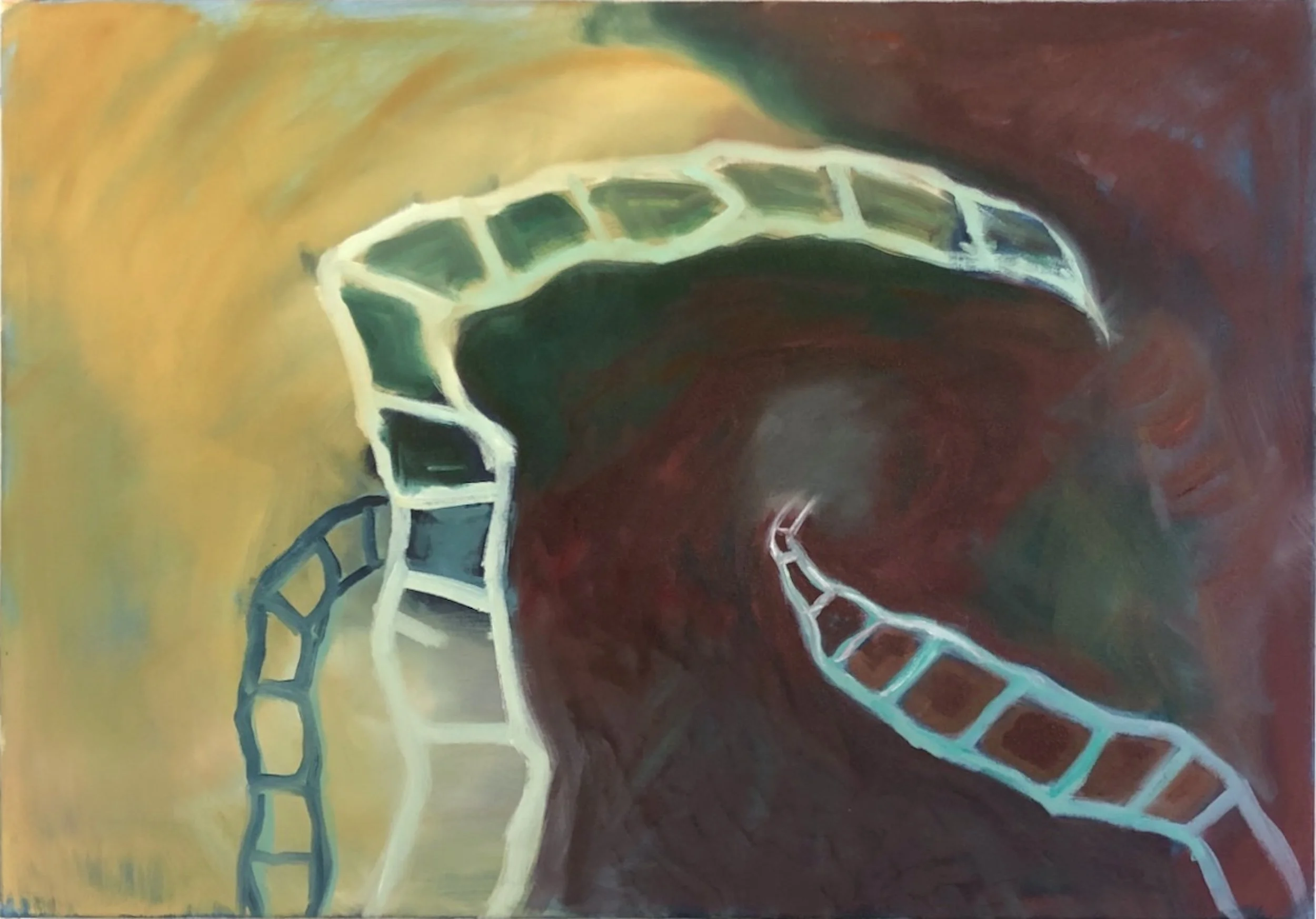Liquid Ladders, 2026, 7oil on canvas, 70 x 100 cm