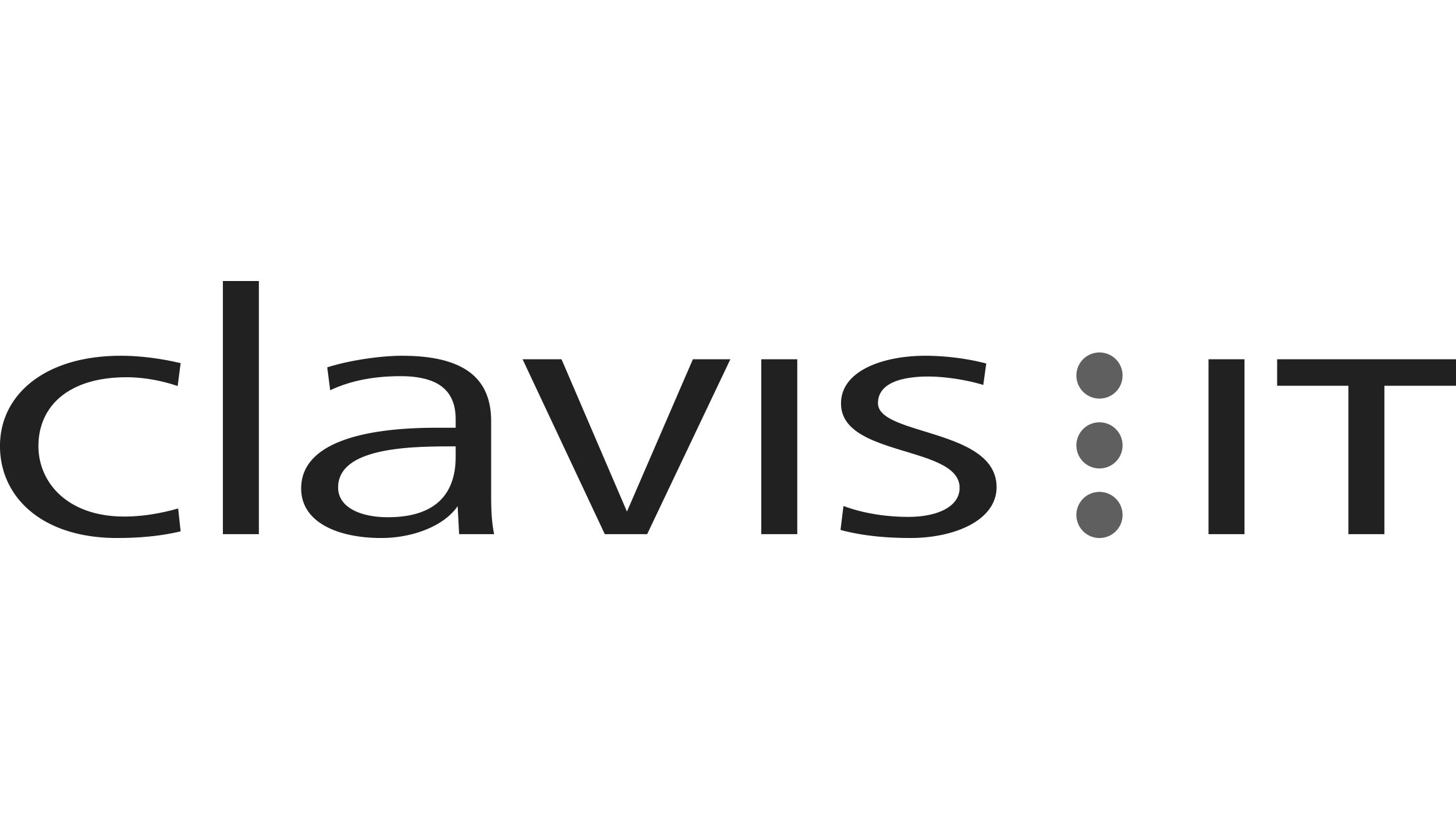 Logo mit dem Text 'clavis:IT' in schwarzer Schrift auf schwarzem Hintergrund