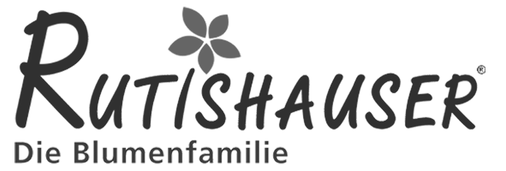 Logo mit dem Text 'Ruitishauser' und einem Blumenmuster, darunter die Worte 'Die Blumenfamilie'.